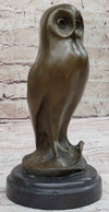 Bronze Metal Owl Bird Sculpture Statue Figure Original Art by Milo on Marble Base