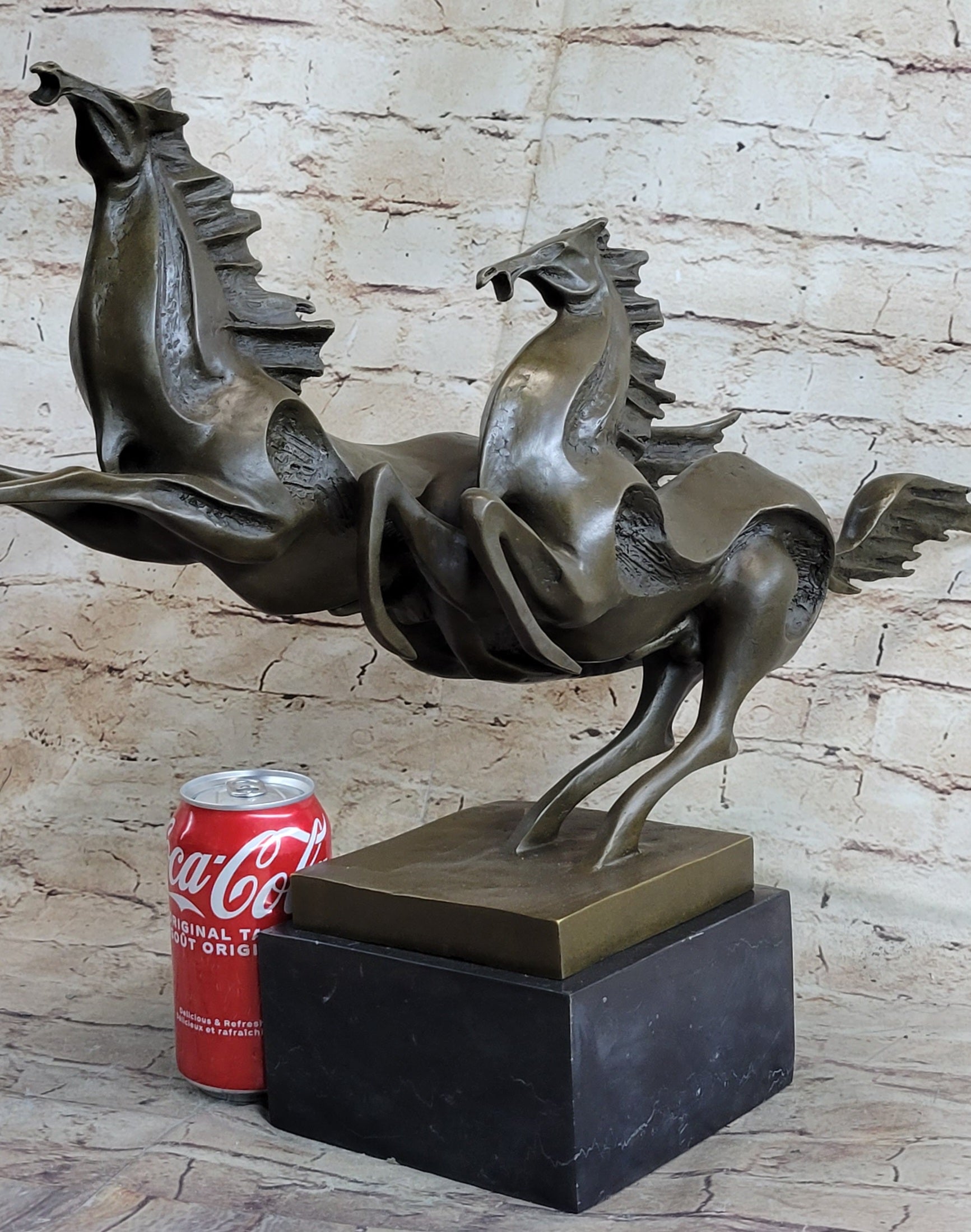 Abstract Galloping Horses Bronze Sculpture Original Equine Art Signed by Milo