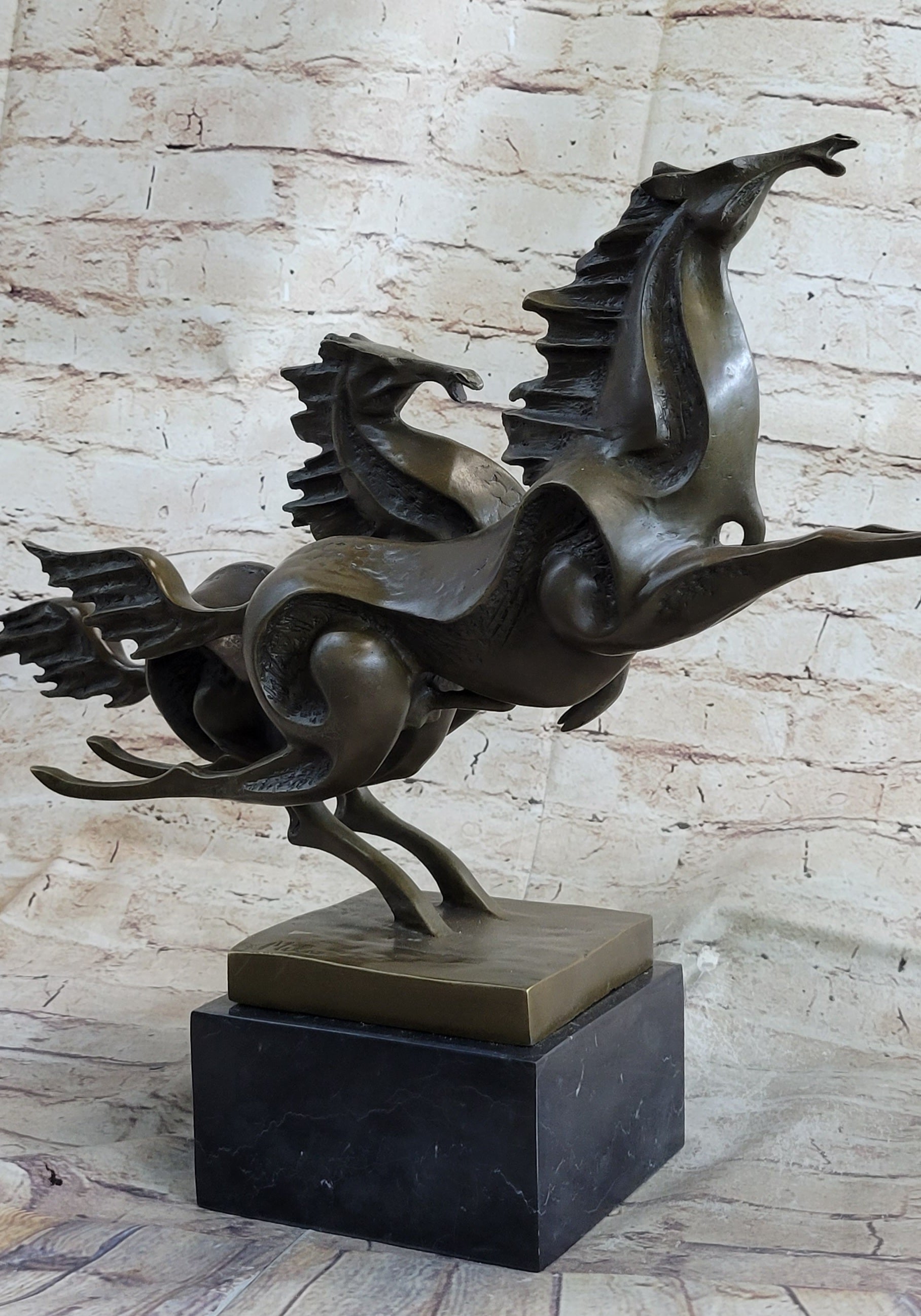 Abstract Galloping Horses Bronze Sculpture Original Equine Art Signed by Milo