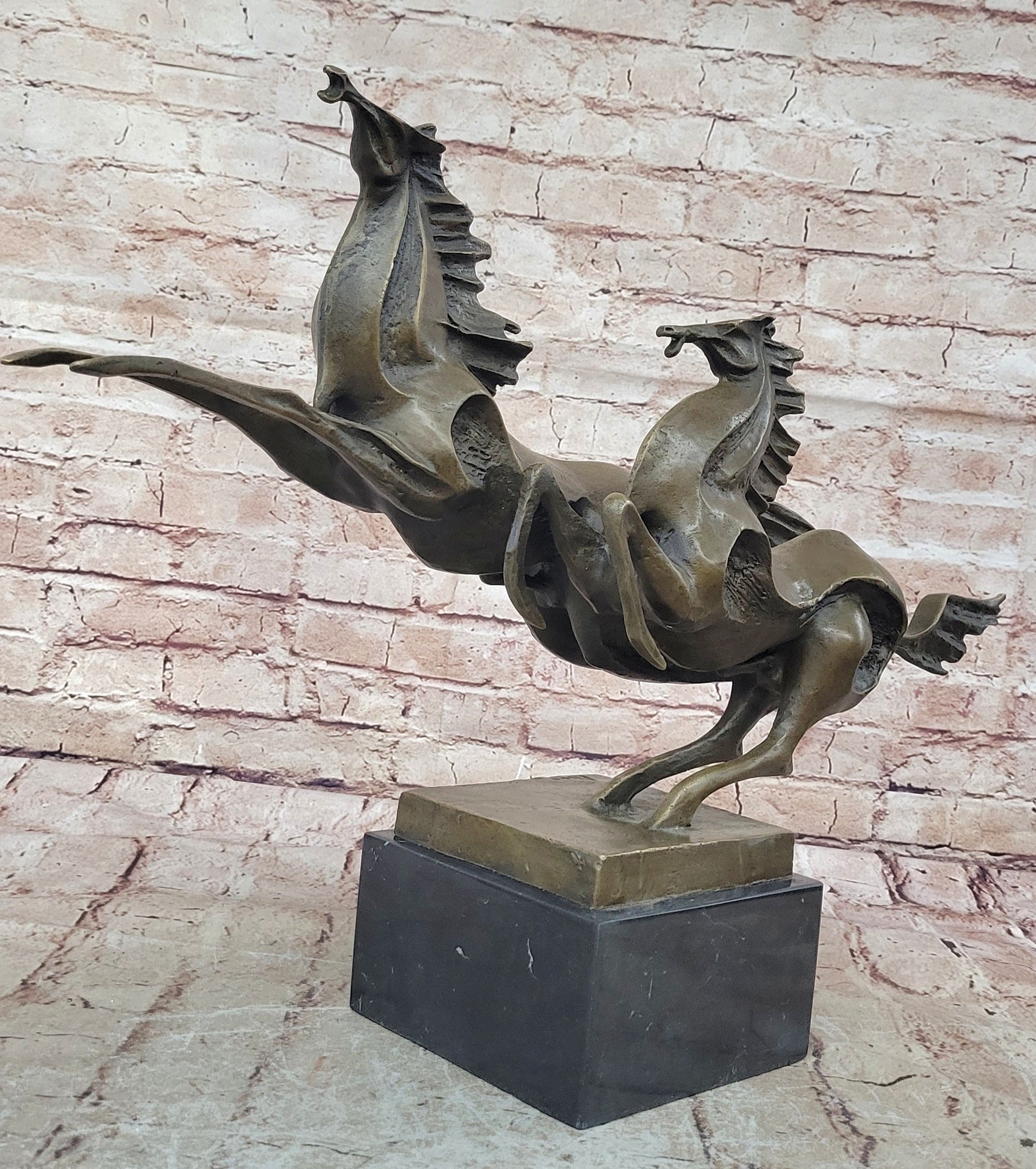 Abstract Galloping Horses Bronze Sculpture Original Equine Art Signed by Milo