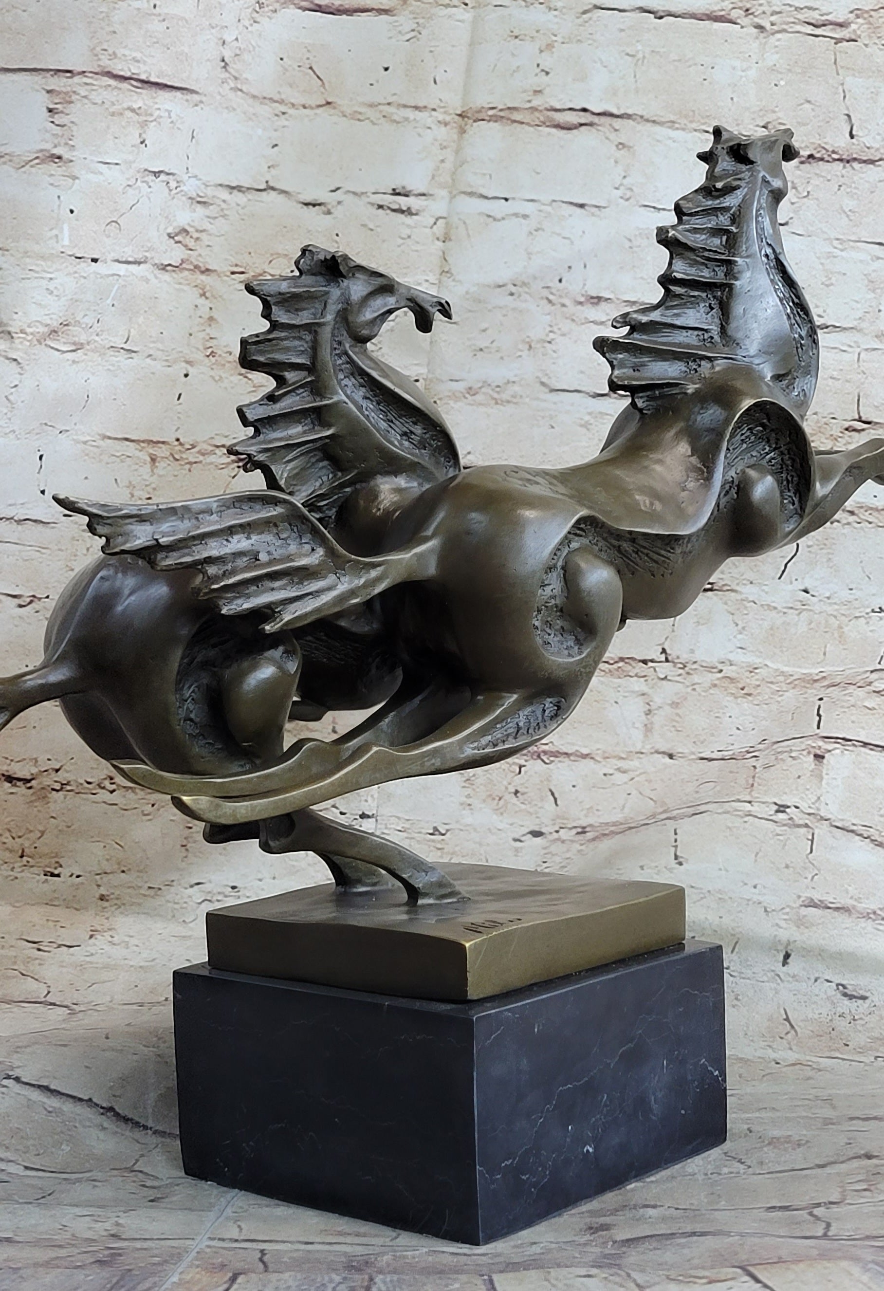 Abstract Galloping Horses Bronze Sculpture Original Equine Art Signed by Milo