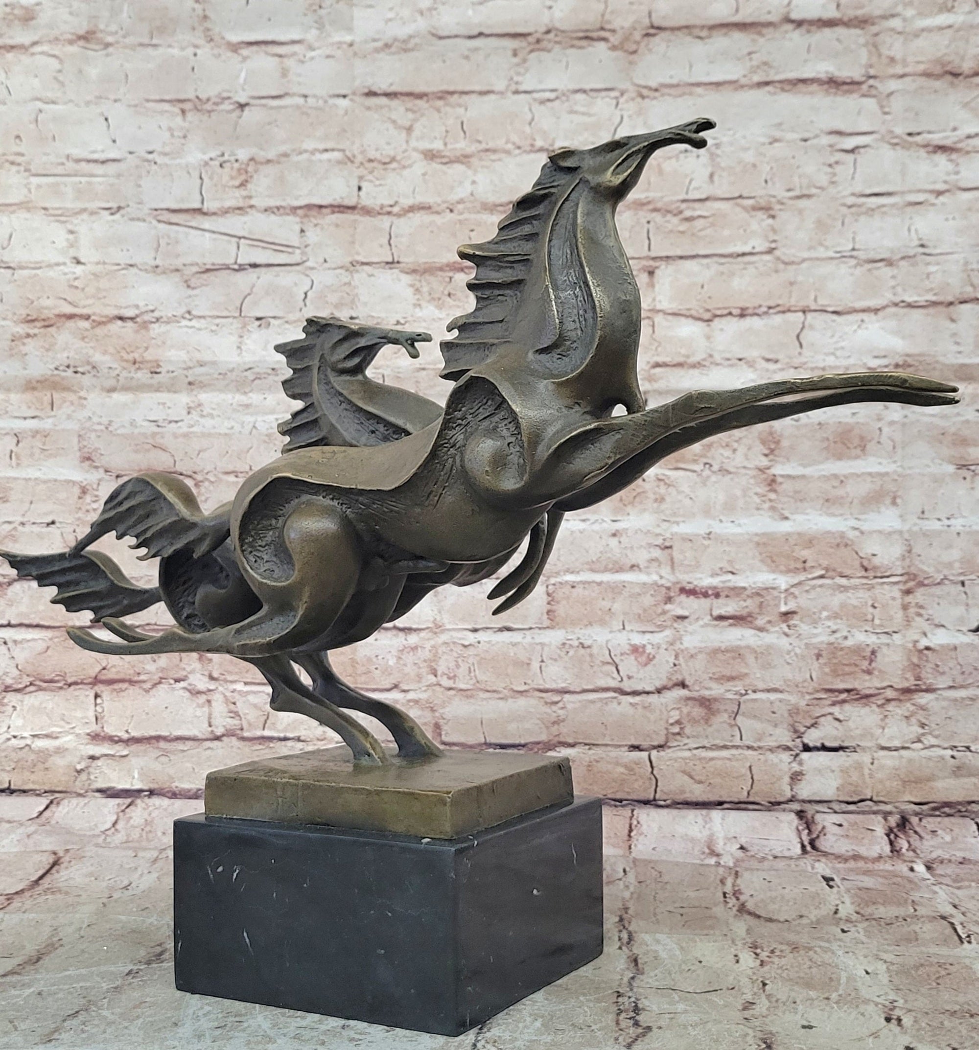 Abstract Galloping Horses Bronze Sculpture Original Equine Art Signed by Milo