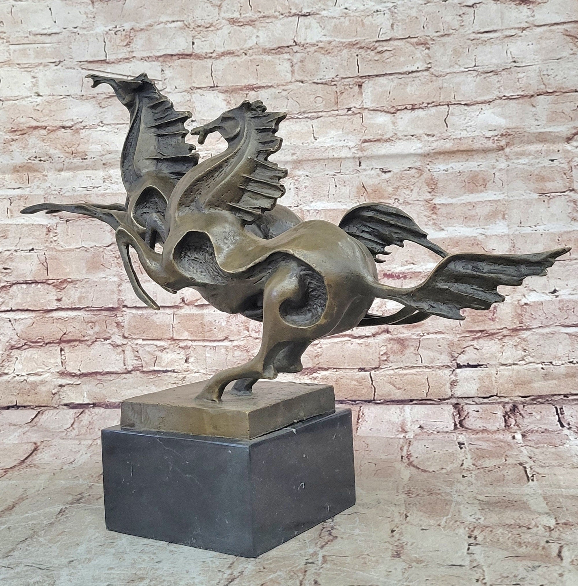 Abstract Galloping Horses Bronze Sculpture Original Equine Art Signed by Milo