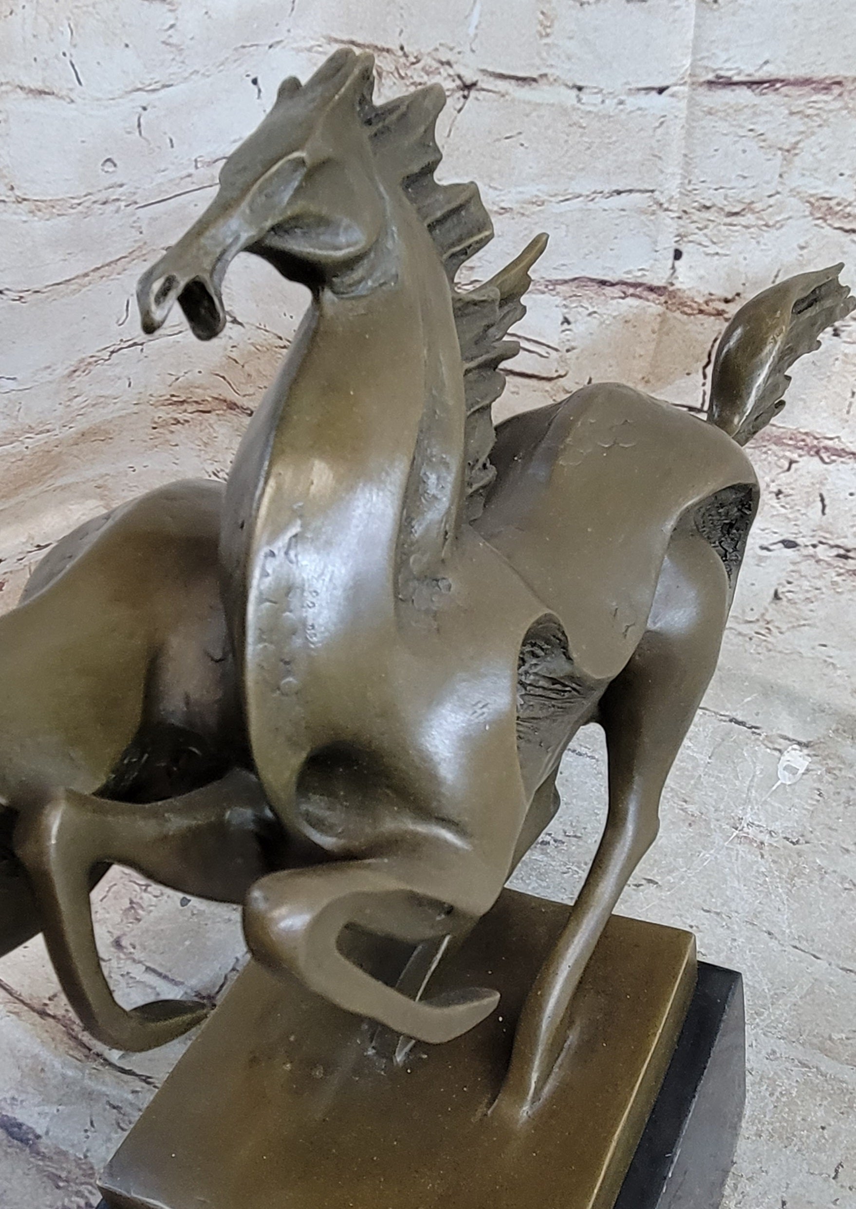 Abstract Galloping Horses Bronze Sculpture Original Equine Art Signed by Milo