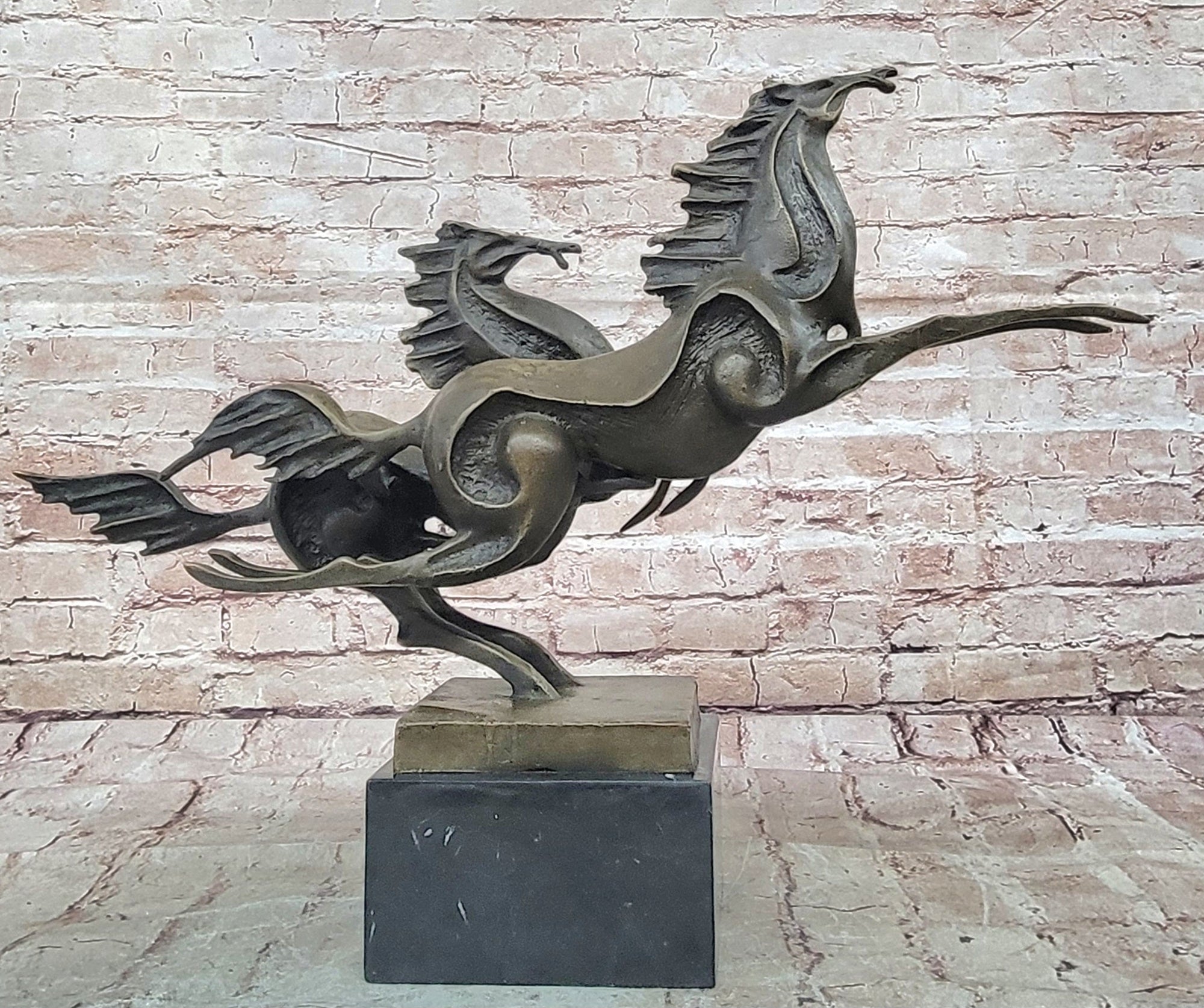 Abstract Galloping Horses Bronze Sculpture Original Equine Art Signed by Milo