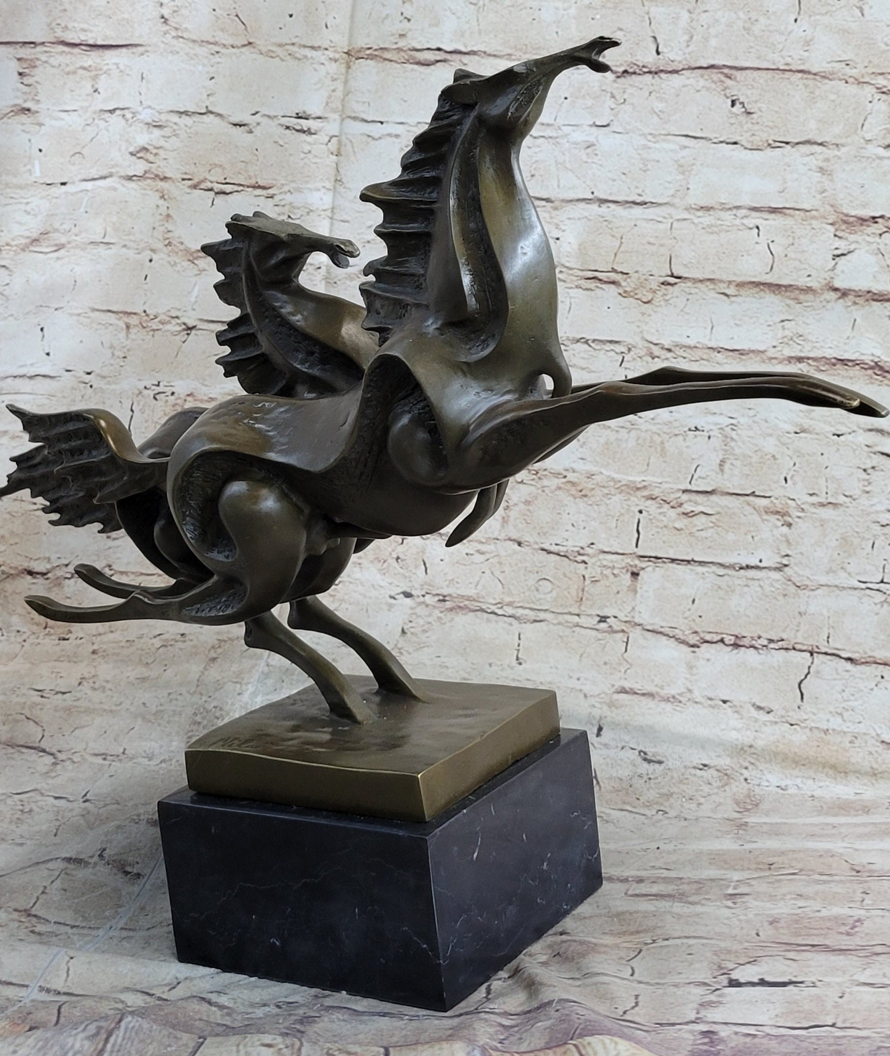 Abstract Galloping Horses Bronze Sculpture Original Equine Art Signed by Milo