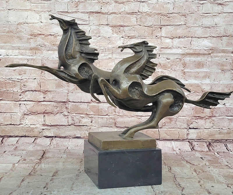Abstract Galloping Horses Bronze Sculpture Original Equine Art Signed by Milo