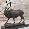 Signed Milo Male Deer Stag Buck Wildlife Bronze Sculpture Statue Figurine Art