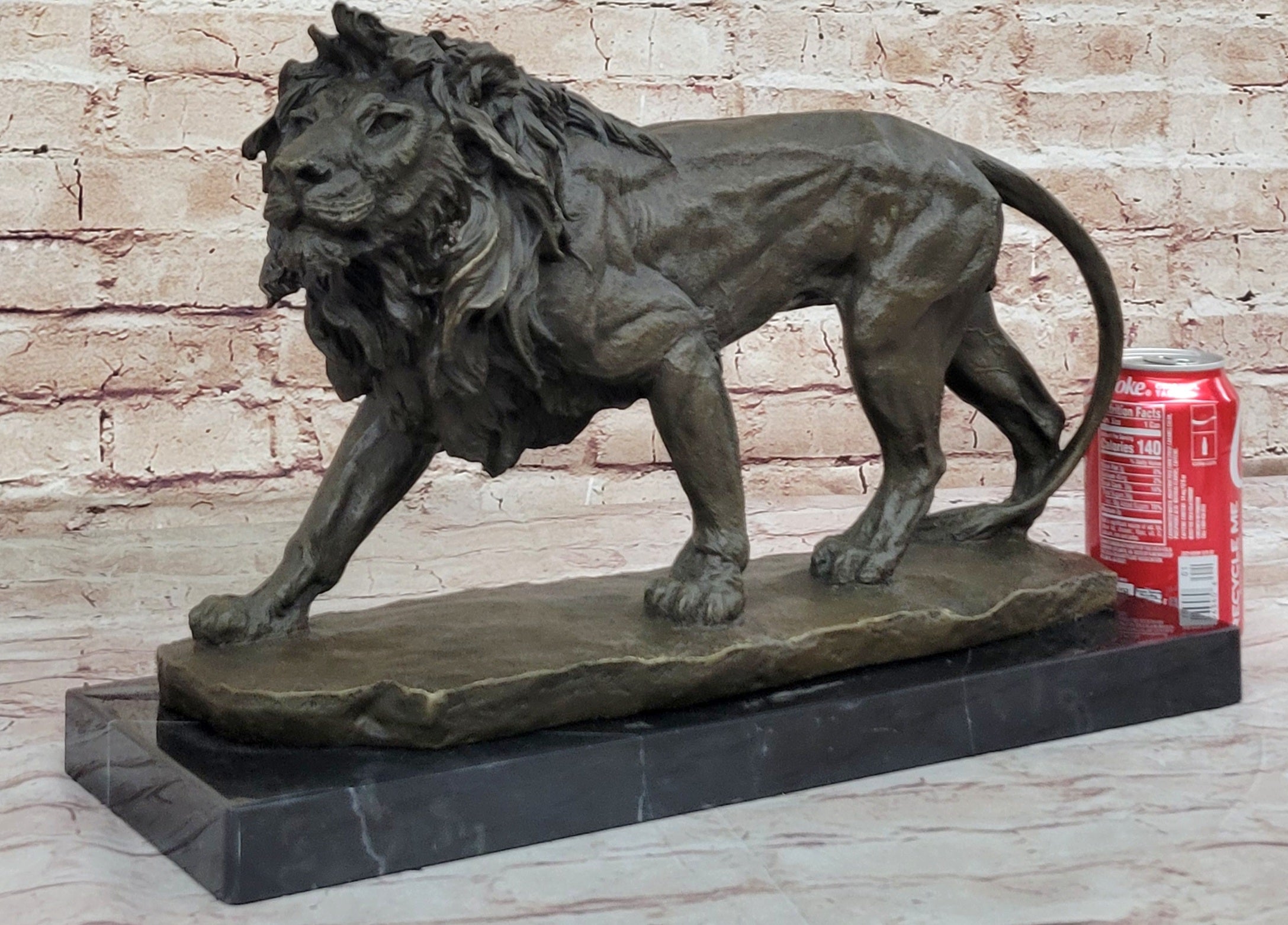 Young Male Lion Hot Cast Bronze Sculpture Wildlife Art Figure by Milo