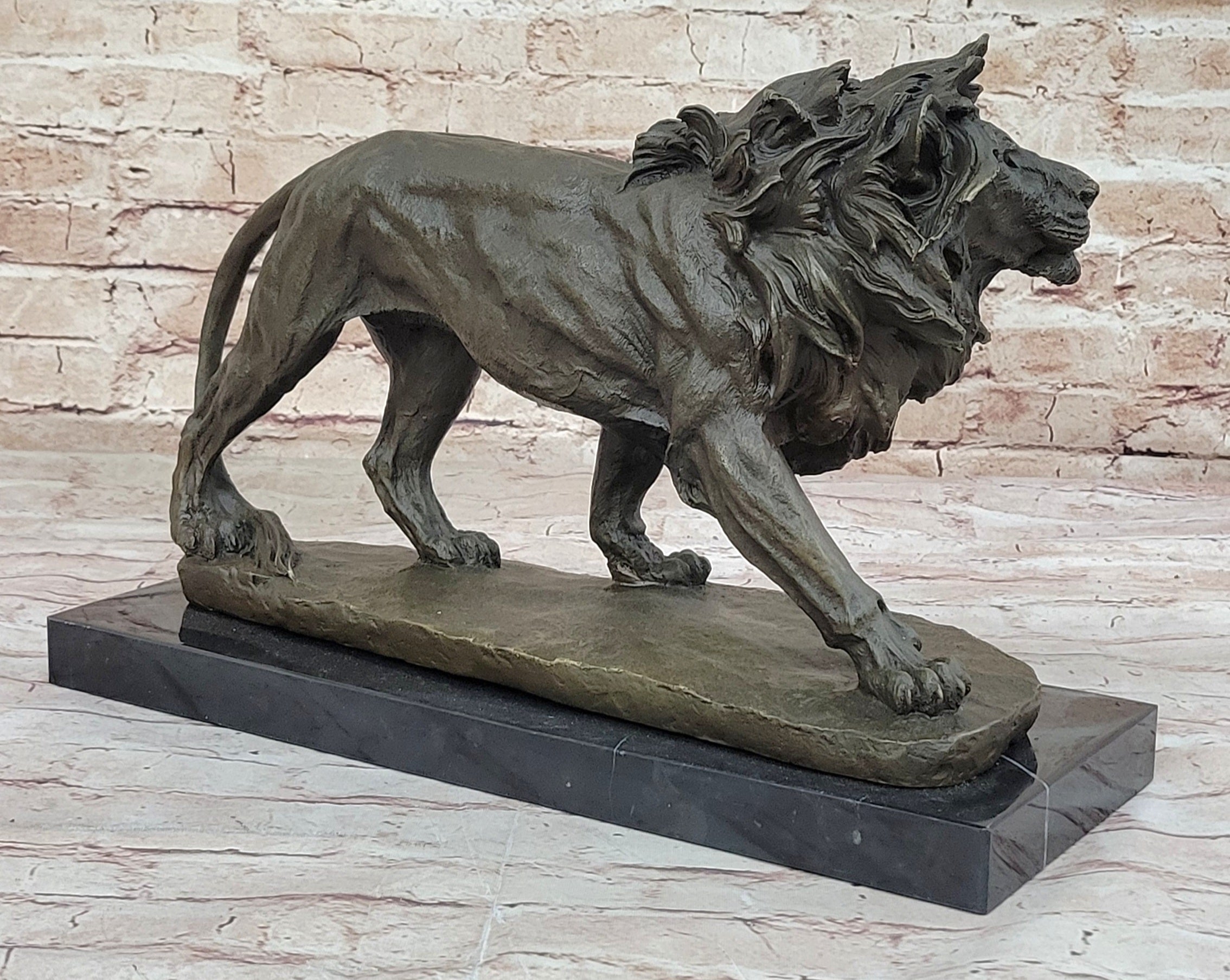 Young Male Lion Hot Cast Bronze Sculpture Wildlife Art Figure by Milo