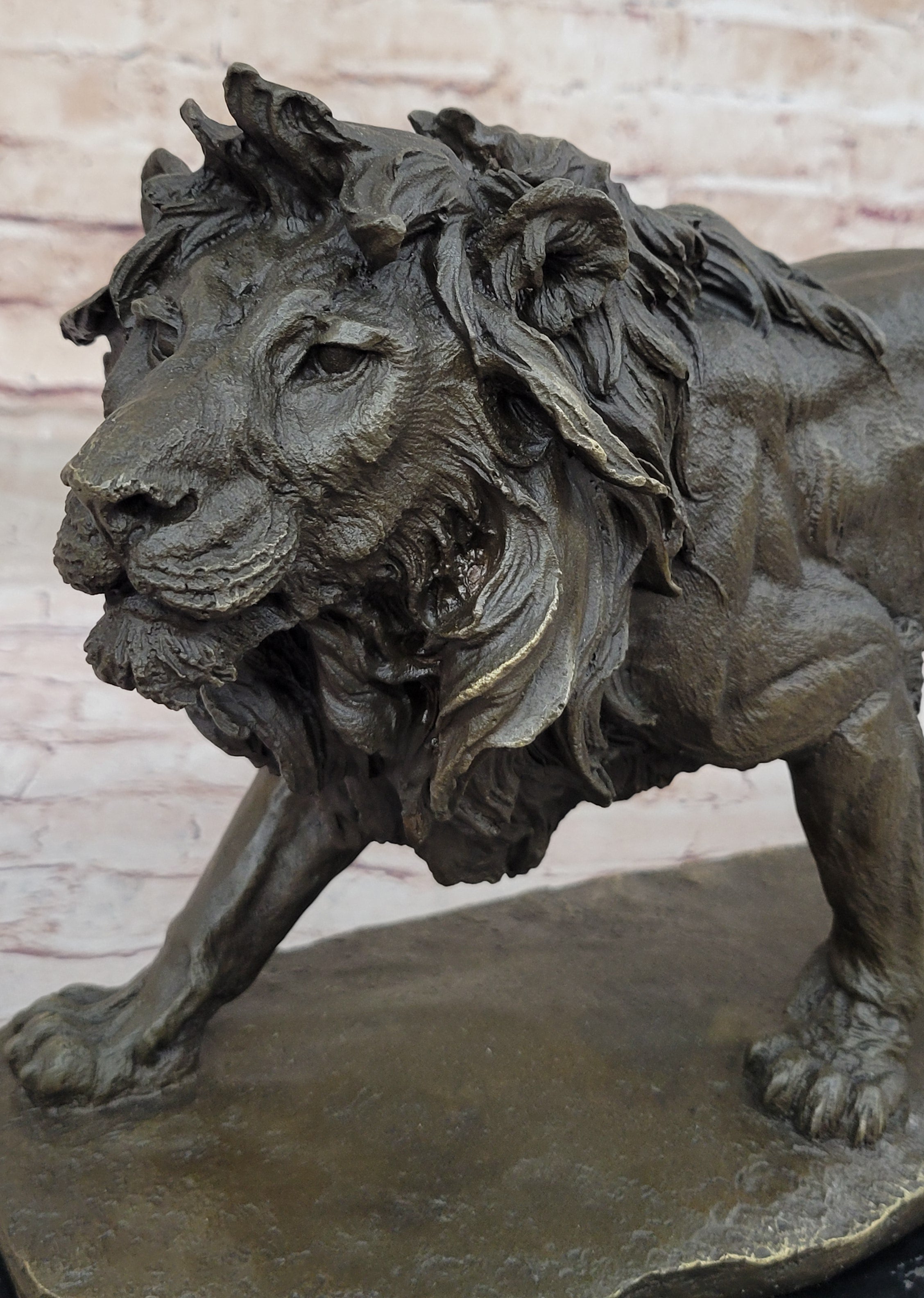 Young Male Lion Hot Cast Bronze Sculpture Wildlife Art Figure by Milo