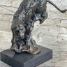 Pouncing Cougar Mountain Lion Cat Bronze Statue Sculpture Figure 11.5" x 12"