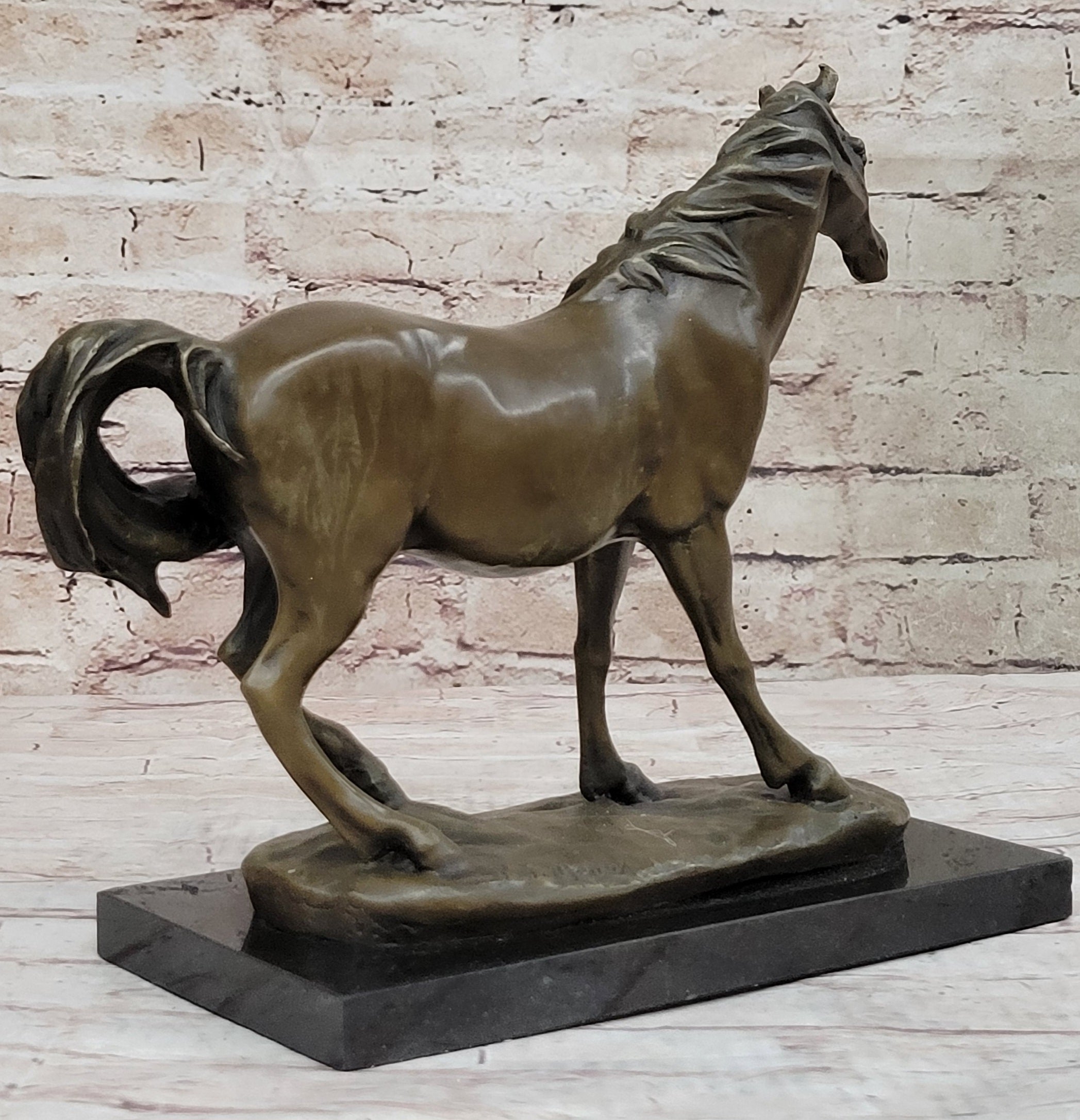 Arabian Horse Bronze Statue Sculpture PJ Mene Equestrian Stables Decor 10" x 11"