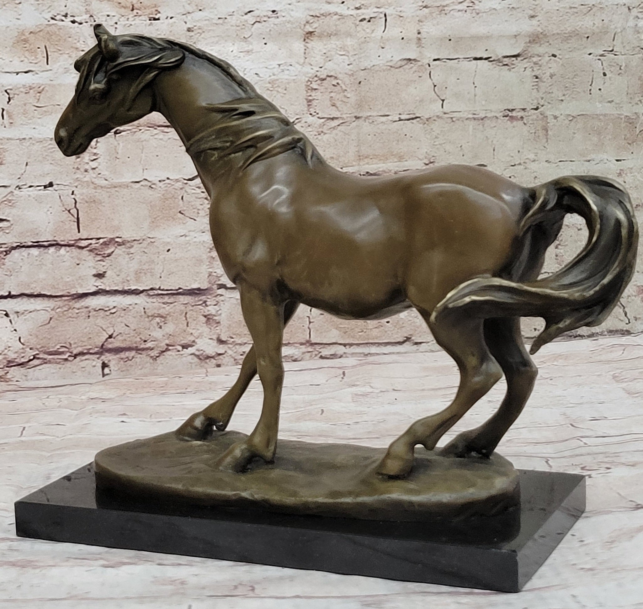 Arabian Horse Bronze Statue Sculpture PJ Mene Equestrian Stables Decor 10" x 11"
