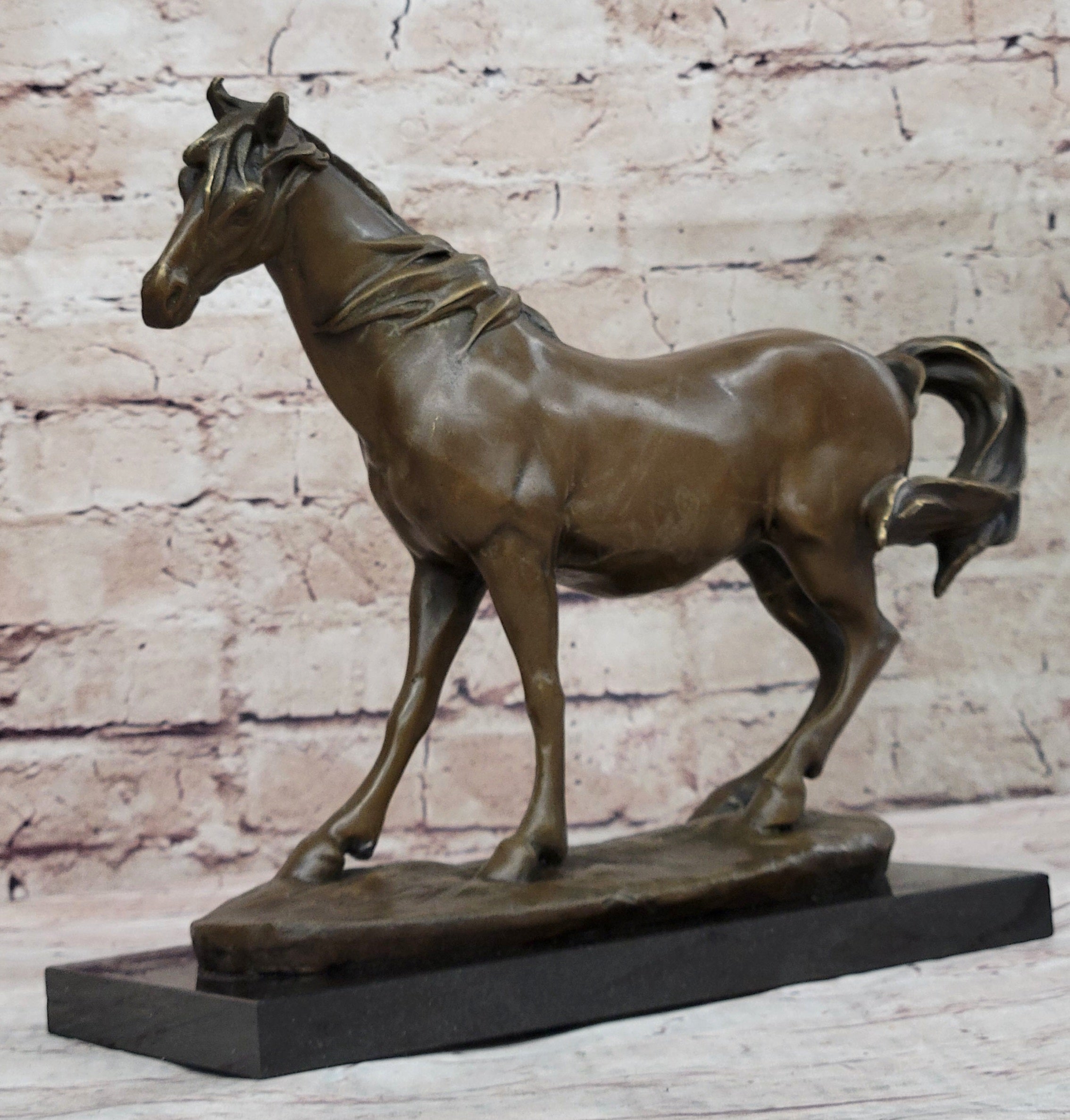 Arabian Horse Bronze Statue Sculpture PJ Mene Equestrian Stables Decor 10" x 11"