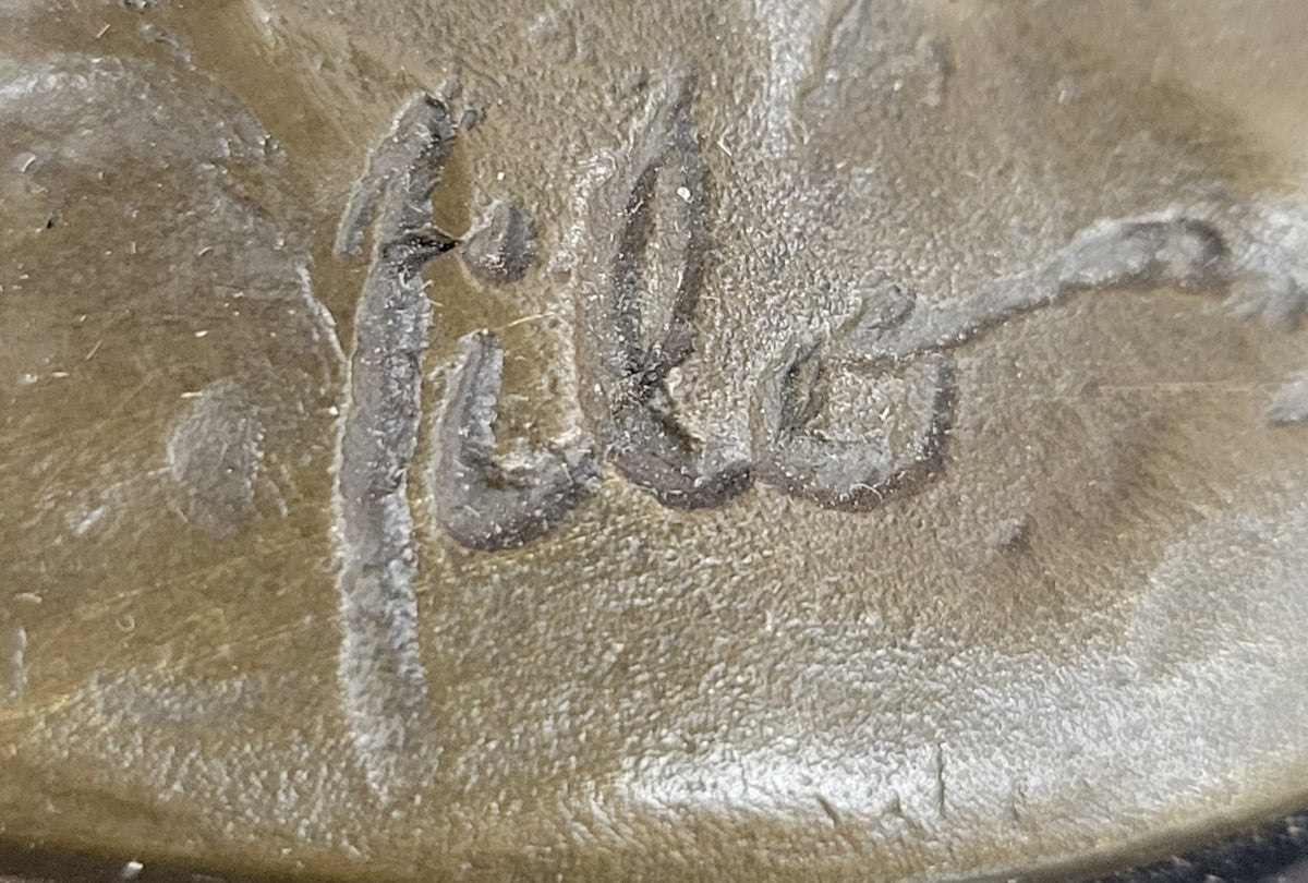 Rearing Horse Bronze Sculpture with Flowing Mane on Marble Base