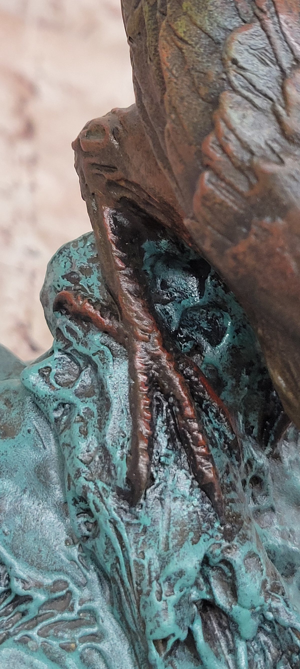 Pheasant Game Bird with Dramatic Plumage Bronze Sculpture on Marble base