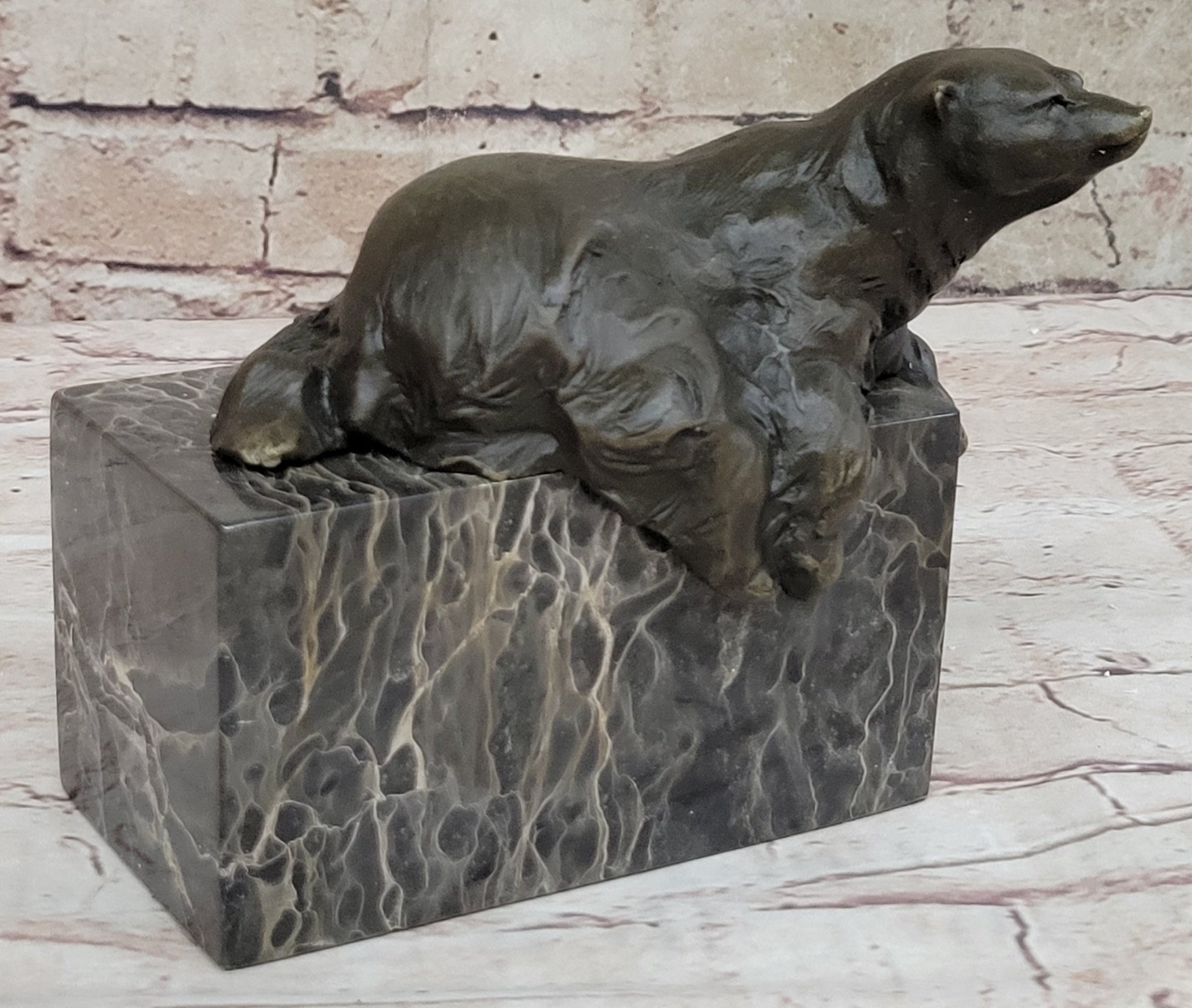 Art Deco Hot Cast Polar Bear Bookend Bookends Bronze Sculpture Statue Figurine