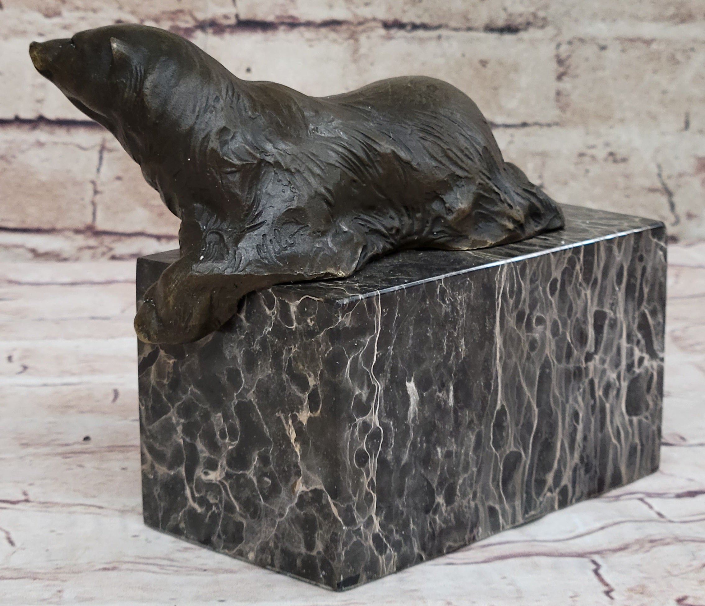 Art Deco Hot Cast Polar Bear Bookend Bookends Bronze Sculpture Statue Figurine