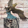 Art Deco Multi Color Patina American Bald Eagle Classic Bronze Statue Artwork
