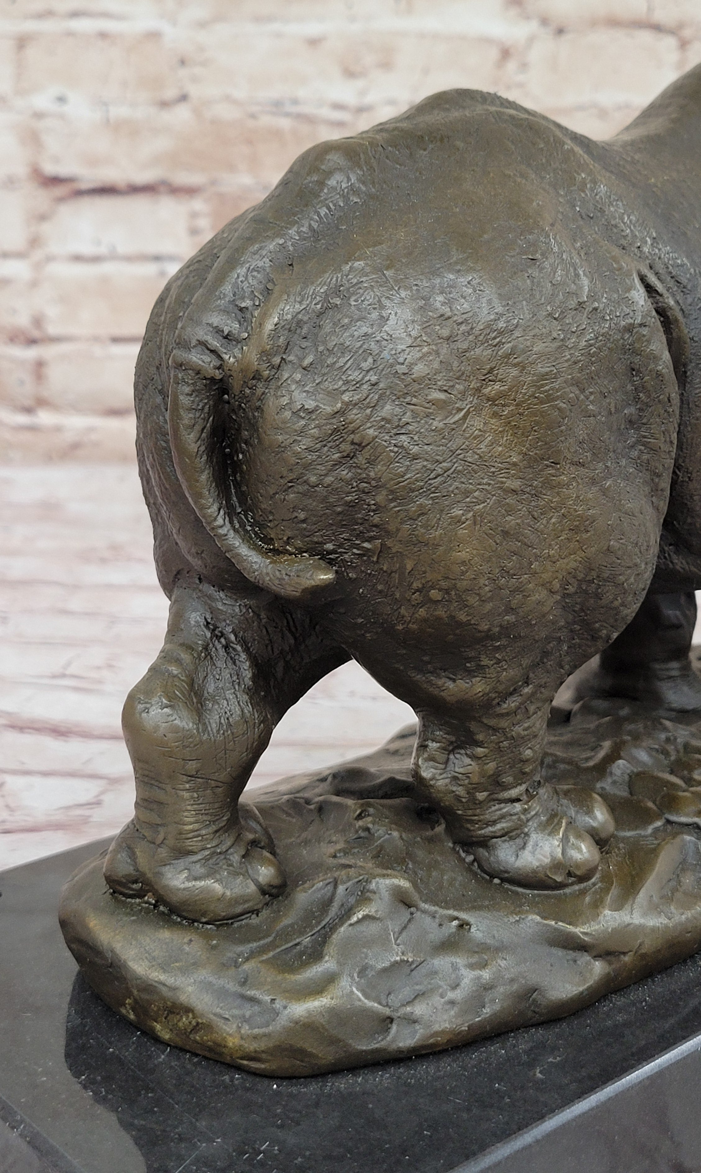 Rhinoceros Rhino Safari Wildlife Bronze Sculpture Statue Original Signed Art