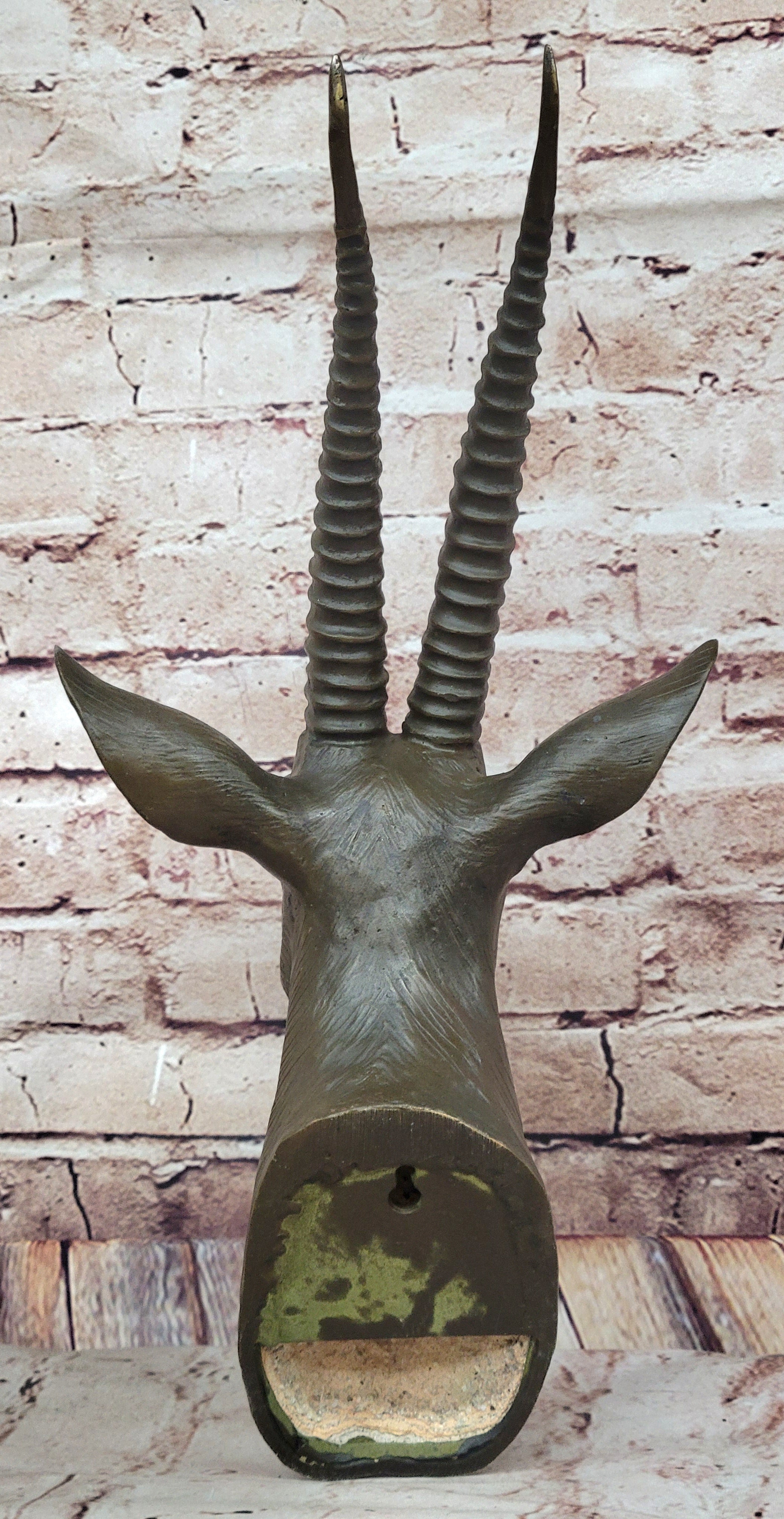 Graceful Gazelle Bronze Sculpture Bust with Intricate Details - Wall Mounted
