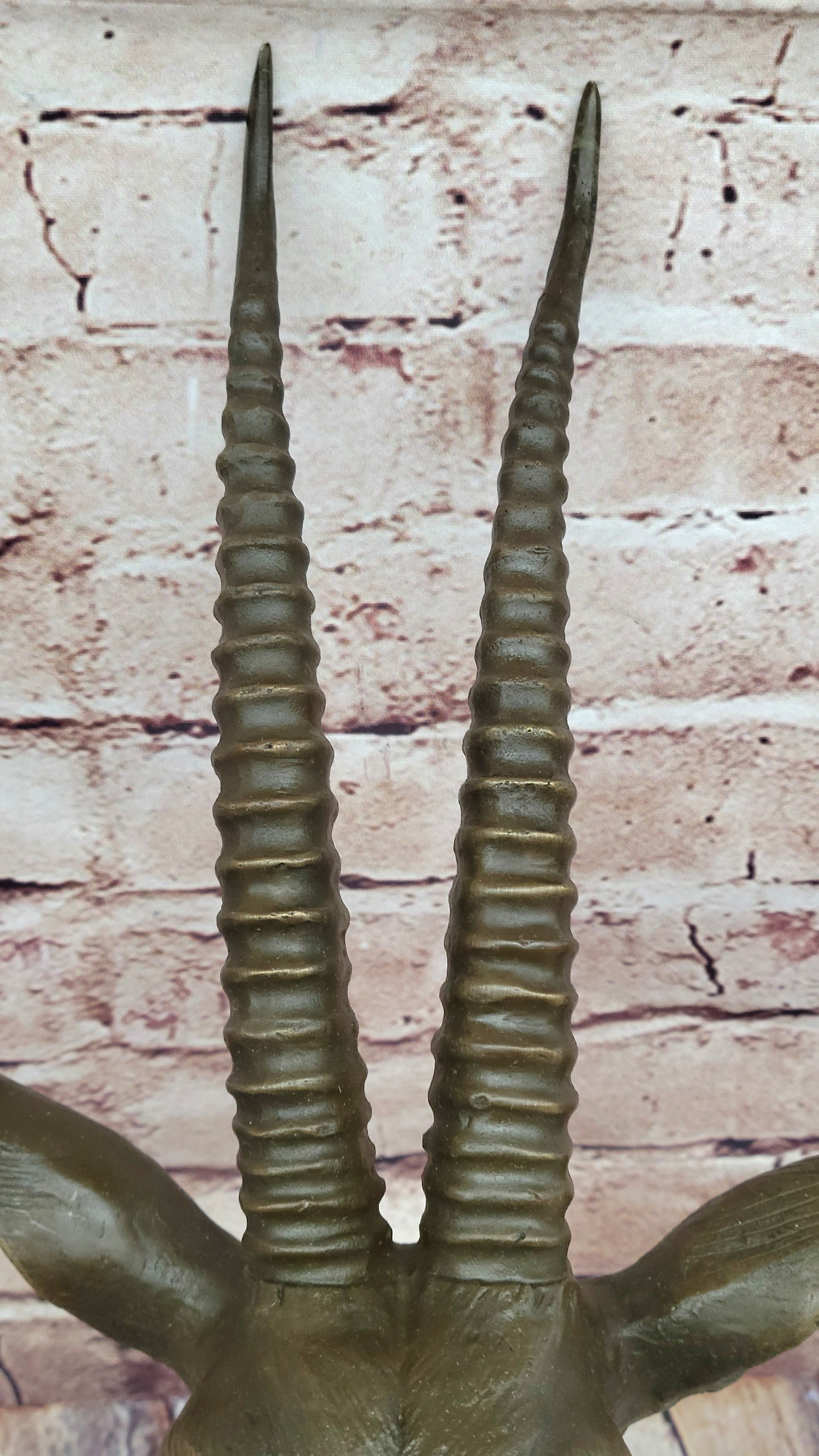 Graceful Gazelle Bronze Sculpture Bust with Intricate Details - Wall Mounted