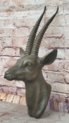 Graceful Gazelle Bronze Sculpture Bust with Intricate Details - Wall Mounted