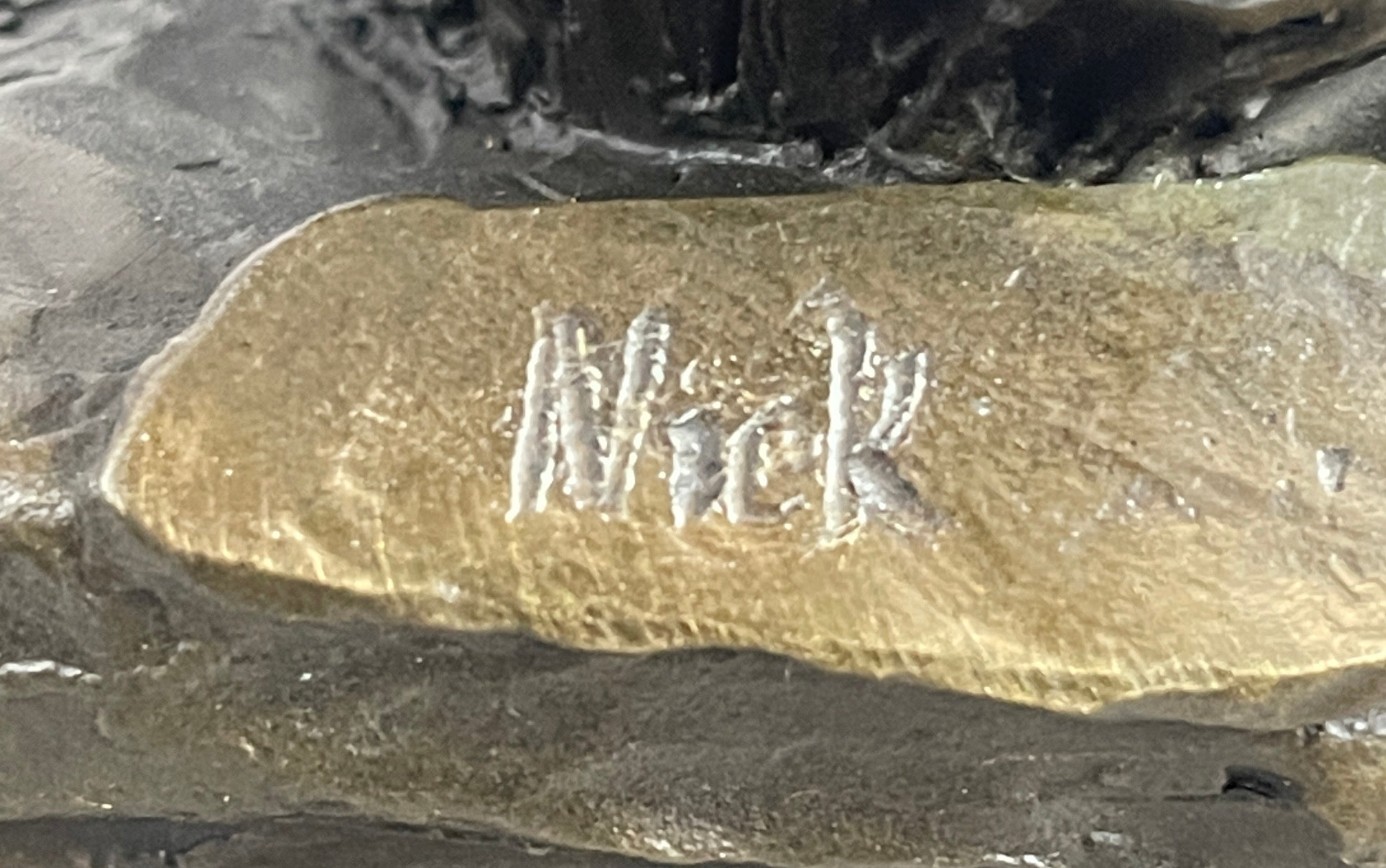 Bear Standing on Boulder Bronze Metal Statue Sculpture Figure on Marble Base