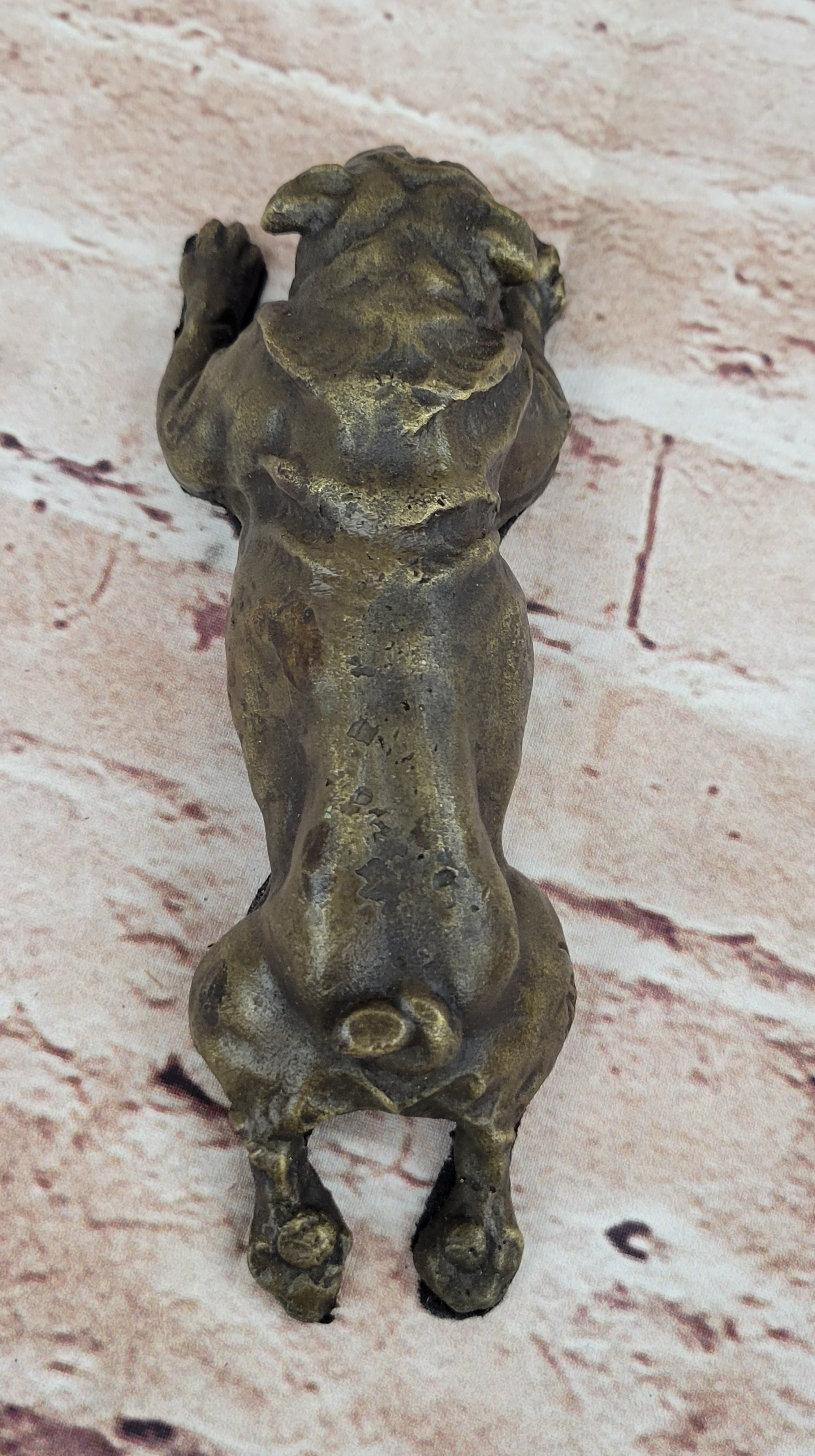 Hot Cast Bronze Bulldog Cute Puppy Pet Original Art Collectible Dog Art