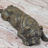 Hot Cast Bronze Bulldog Cute Puppy Pet Original Art Collectible Dog Art