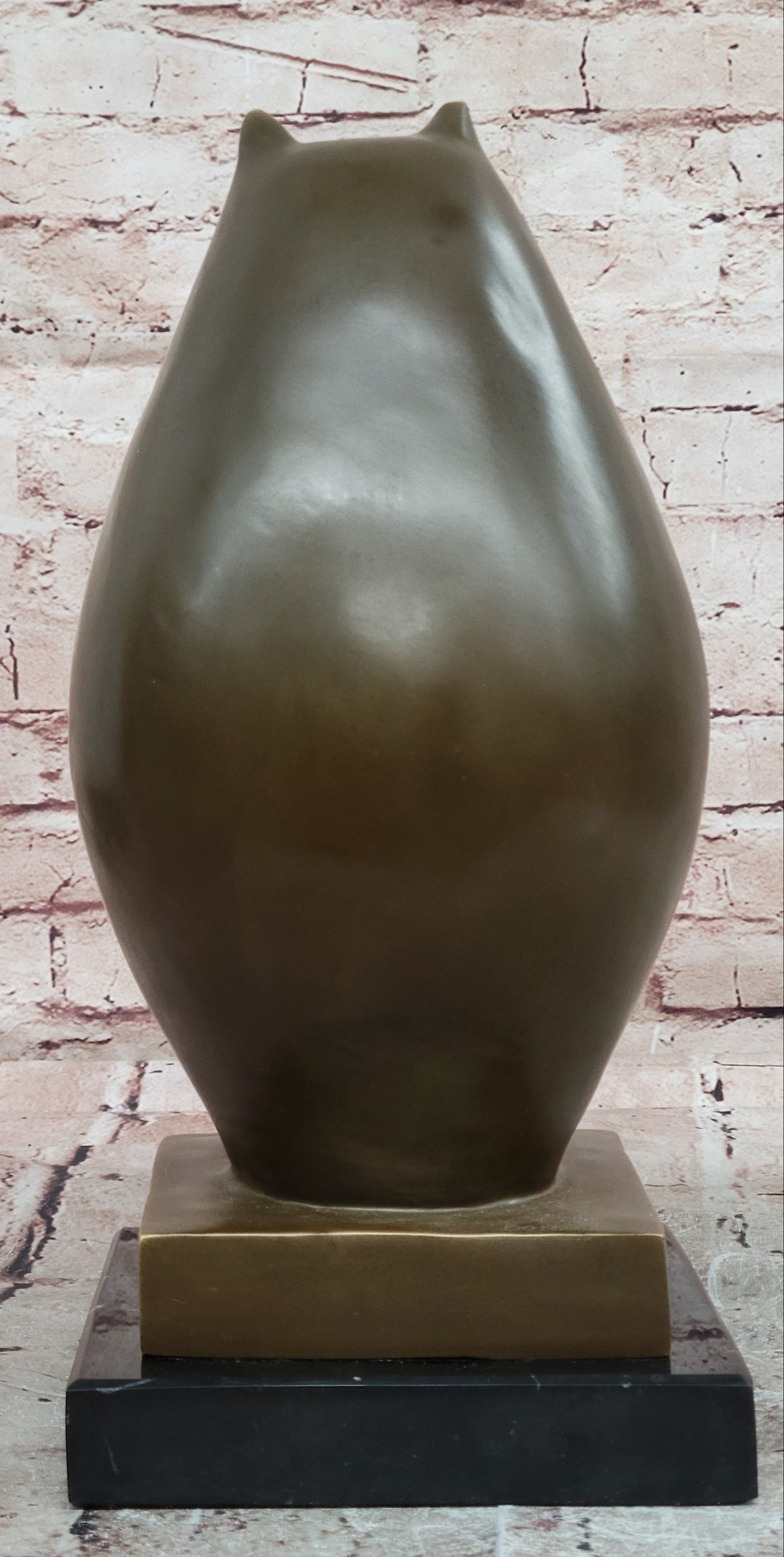 Botero Modern Abstract Cat Bronze Sculpture with Minimalist Form