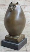 Handcrafted Detailed Hot Cast Cat by Botero Bronze Sculpture Statue Figure Sale