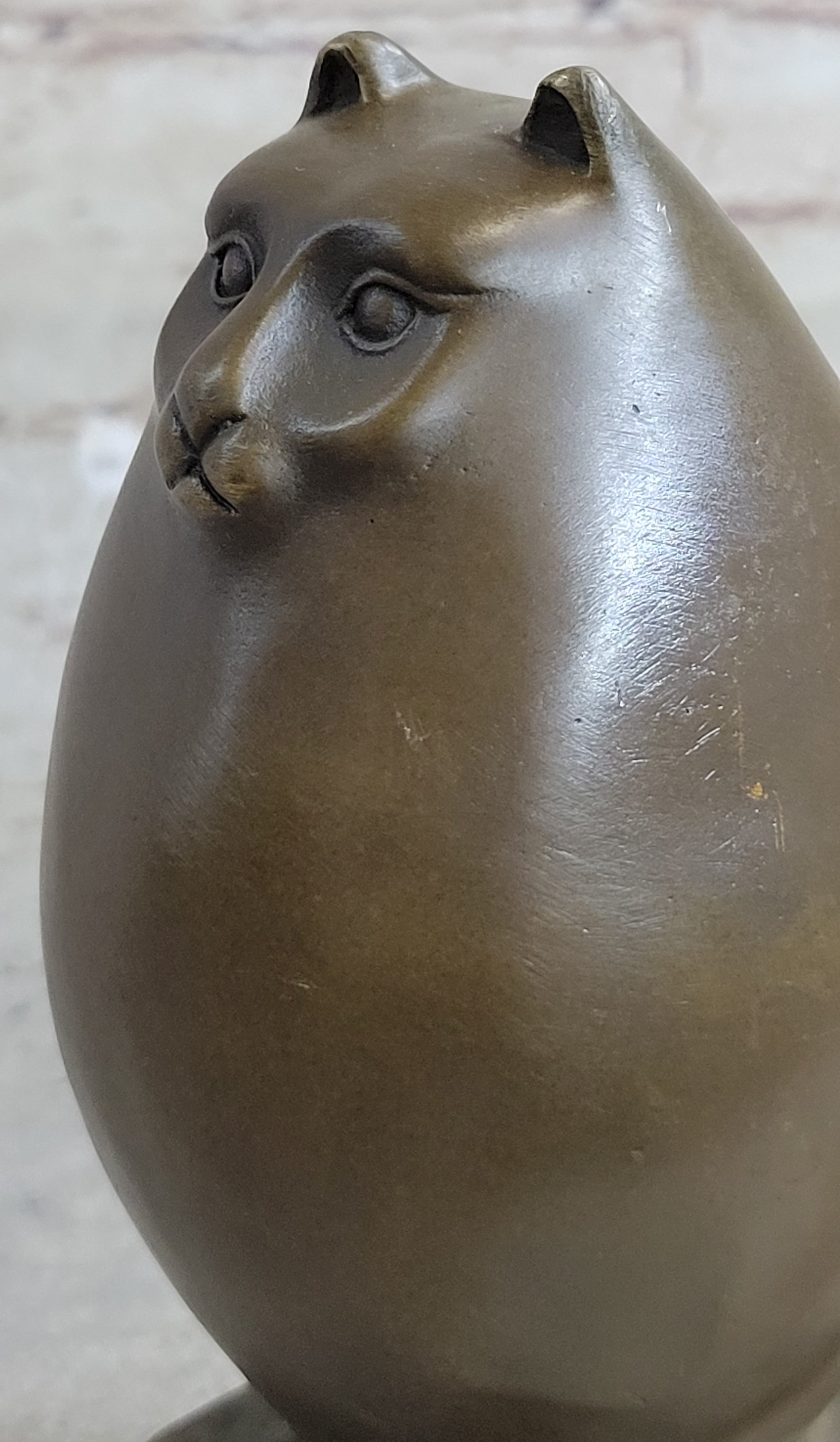 Handcrafted Detailed Hot Cast Cat by Botero Bronze Sculpture Statue Figure Sale