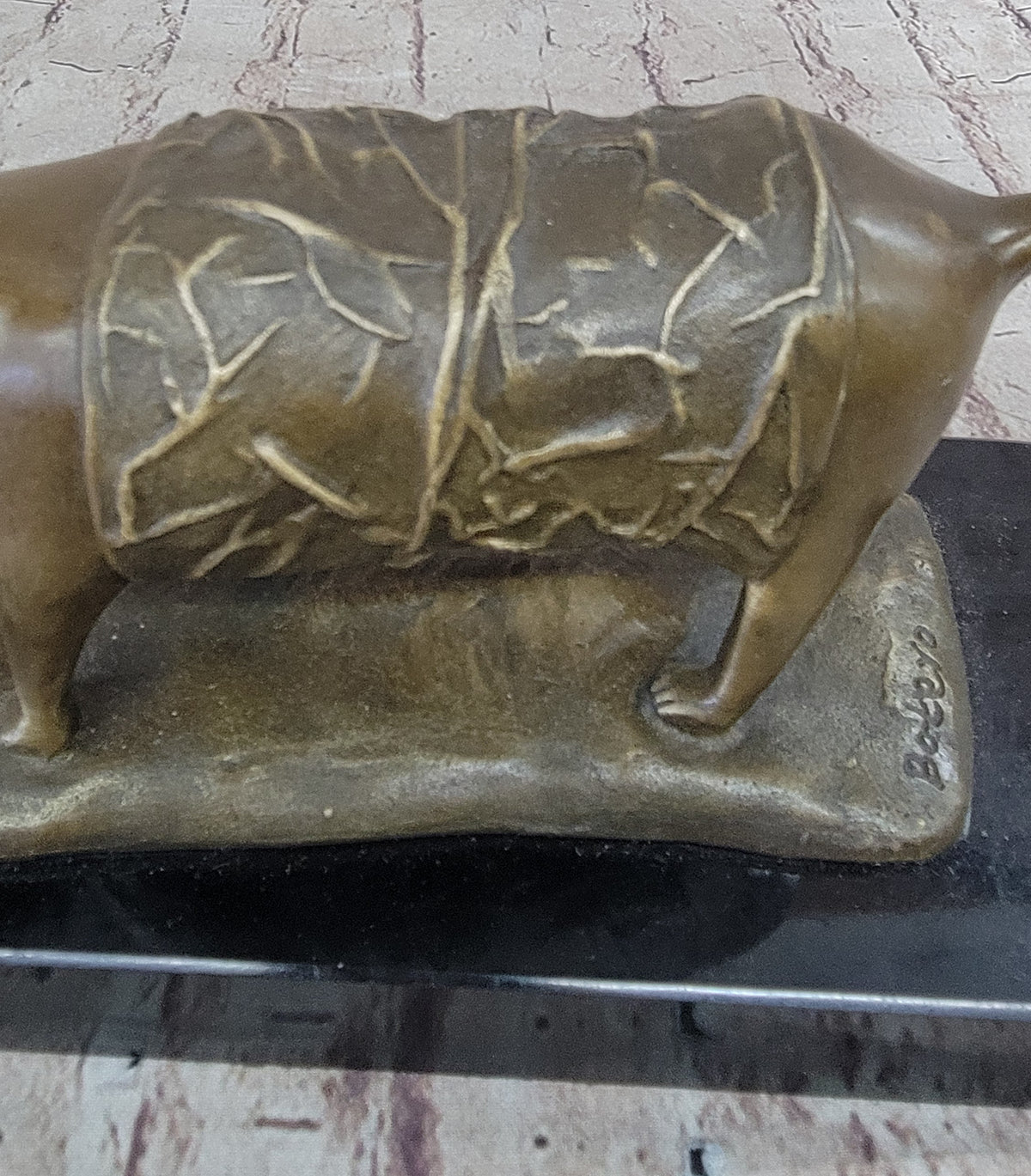 Fernando Botero Skinny Cat Bronze Abstract Modern Art Sculpture Statue Decor 7" x 11"