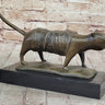 Fernando Botero Skinny Cat Bronze Abstract Modern Art Sculpture Statue Decor 7" x 11"