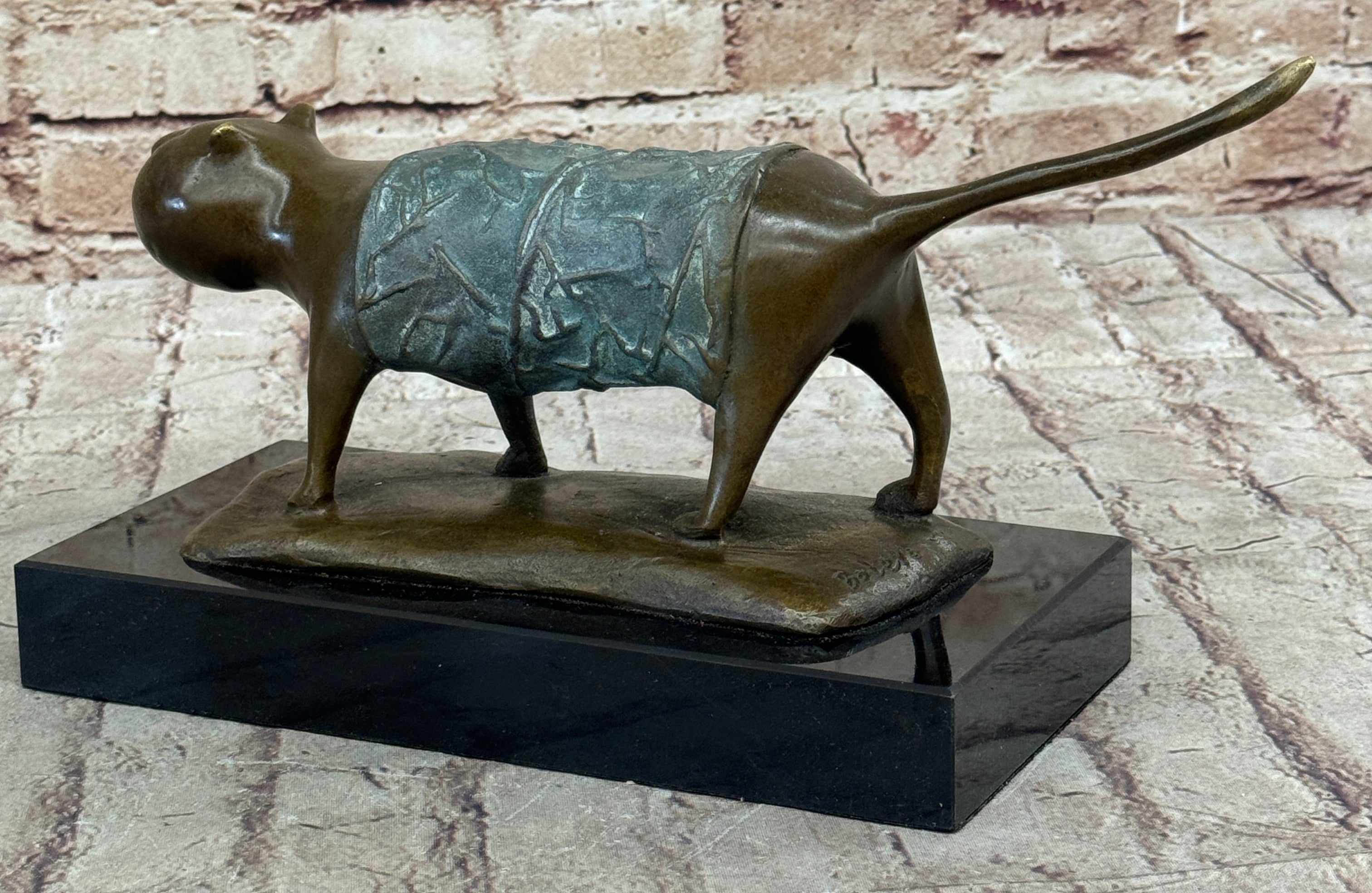 Abstract Cat Bronze Metal Sculpture Statue Figure After Fernando Botero