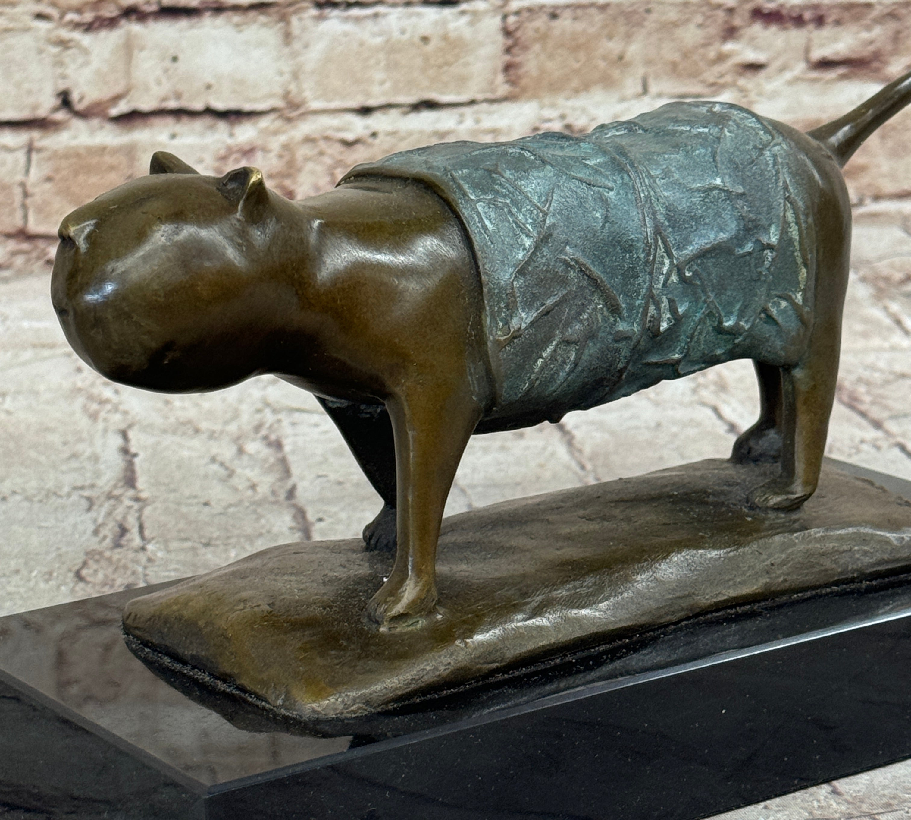 Abstract Cat Bronze Metal Sculpture Statue Figure After Fernando Botero