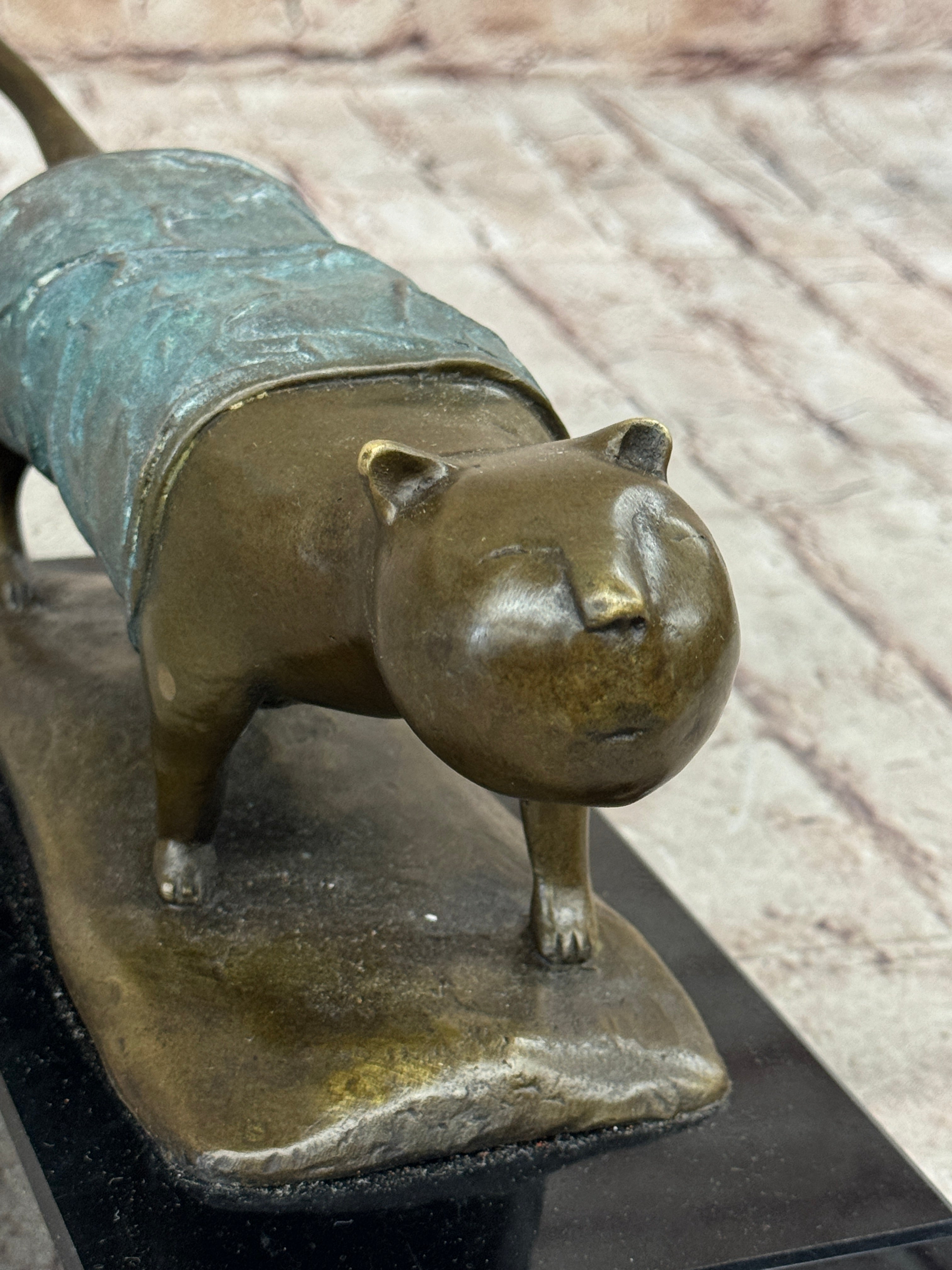 Abstract Cat Bronze Metal Sculpture Statue Figure After Fernando Botero