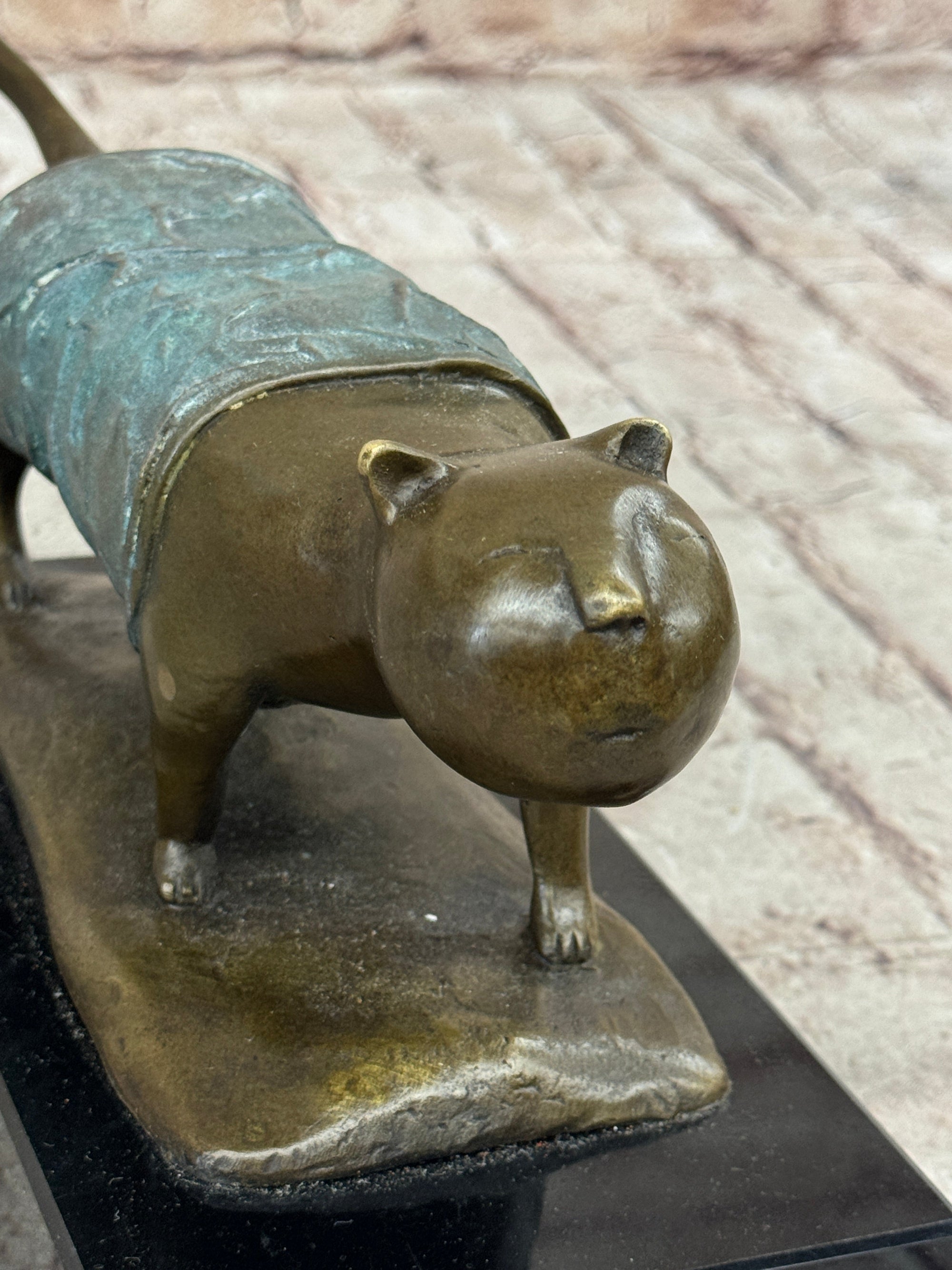 Abstract Cat Bronze Metal Sculpture Statue Figure After Fernando Botero