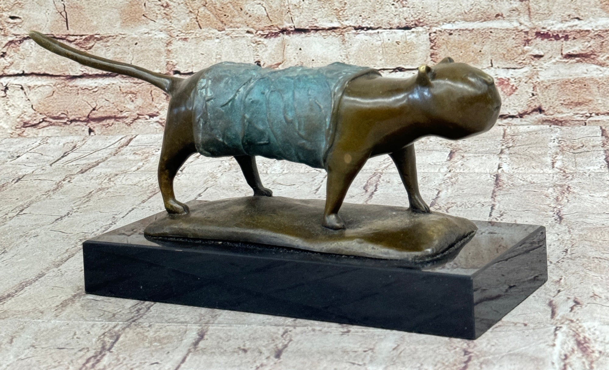 Abstract Cat Bronze Metal Sculpture Statue Figure After Fernando Botero