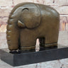 Abstract Modern Elephant Bronze Sculpture Statue Dali Art on Marble Base