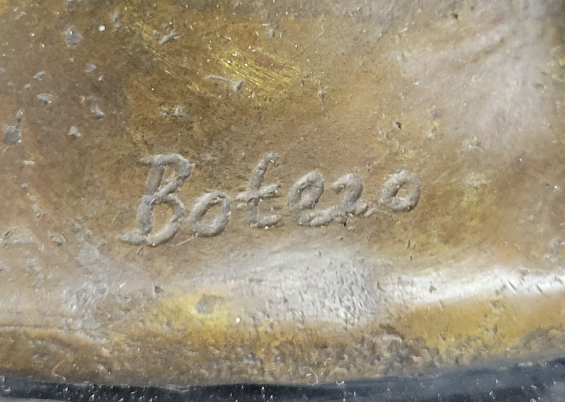 Bronze Metal Cat Sculpture Statue Figure on Marble Base after Fernando Botero