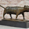 Bronze Metal Cat Sculpture Statue Figure on Marble Base after Fernando Botero