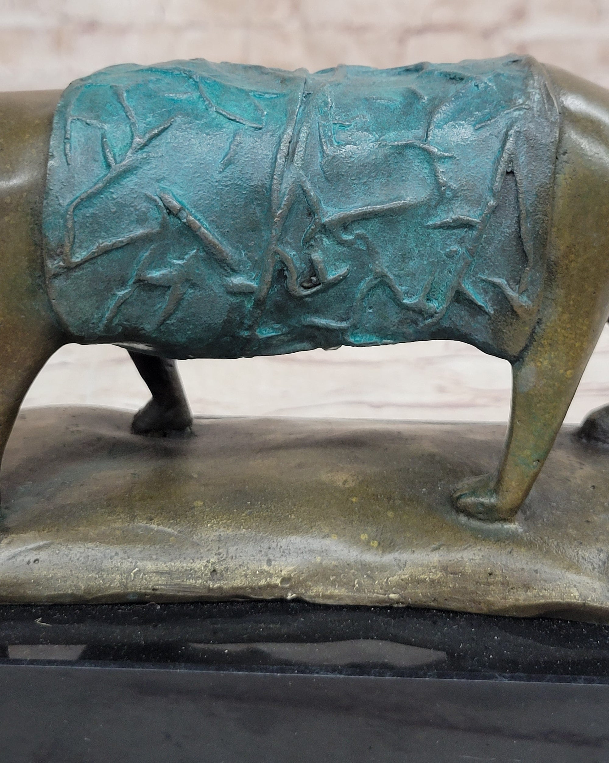 Special Patina Chubby Cat Feline by Botero Genuine Bronze Sculpture Figurine