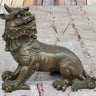 Vintage Japanese Chinese Asian Foo Dog Shishi Temple Guardian Bronze Lion Sale