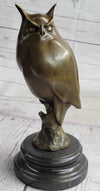 Original Milo Abstract Modern Art Owl Bird Bronze Sculpture Marble Statue Figurine 12" x 5.5"