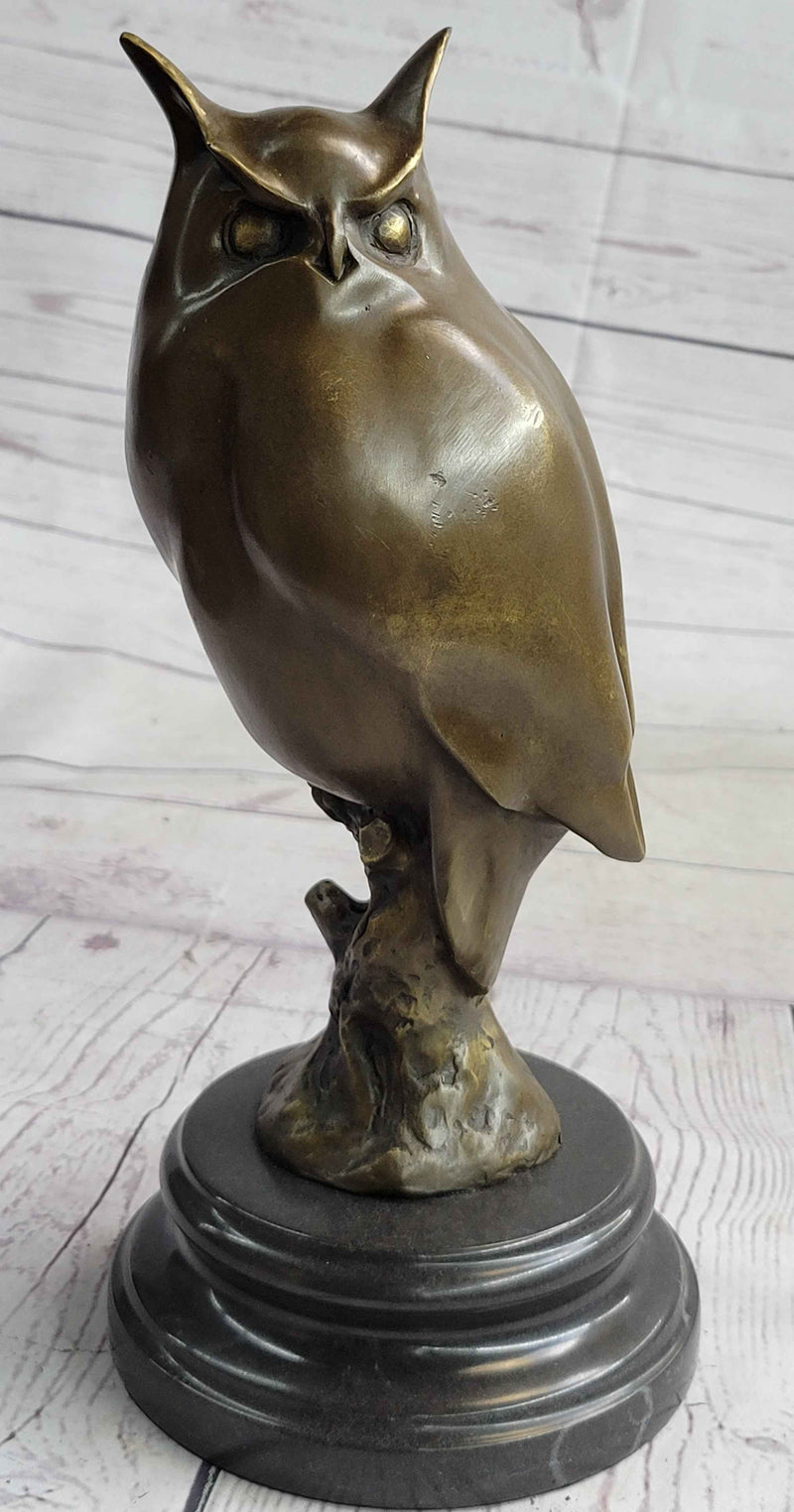 Original Milo Abstract Modern Art Owl Bird Bronze Sculpture Marble Statue Figurine 12" x 5.5"
