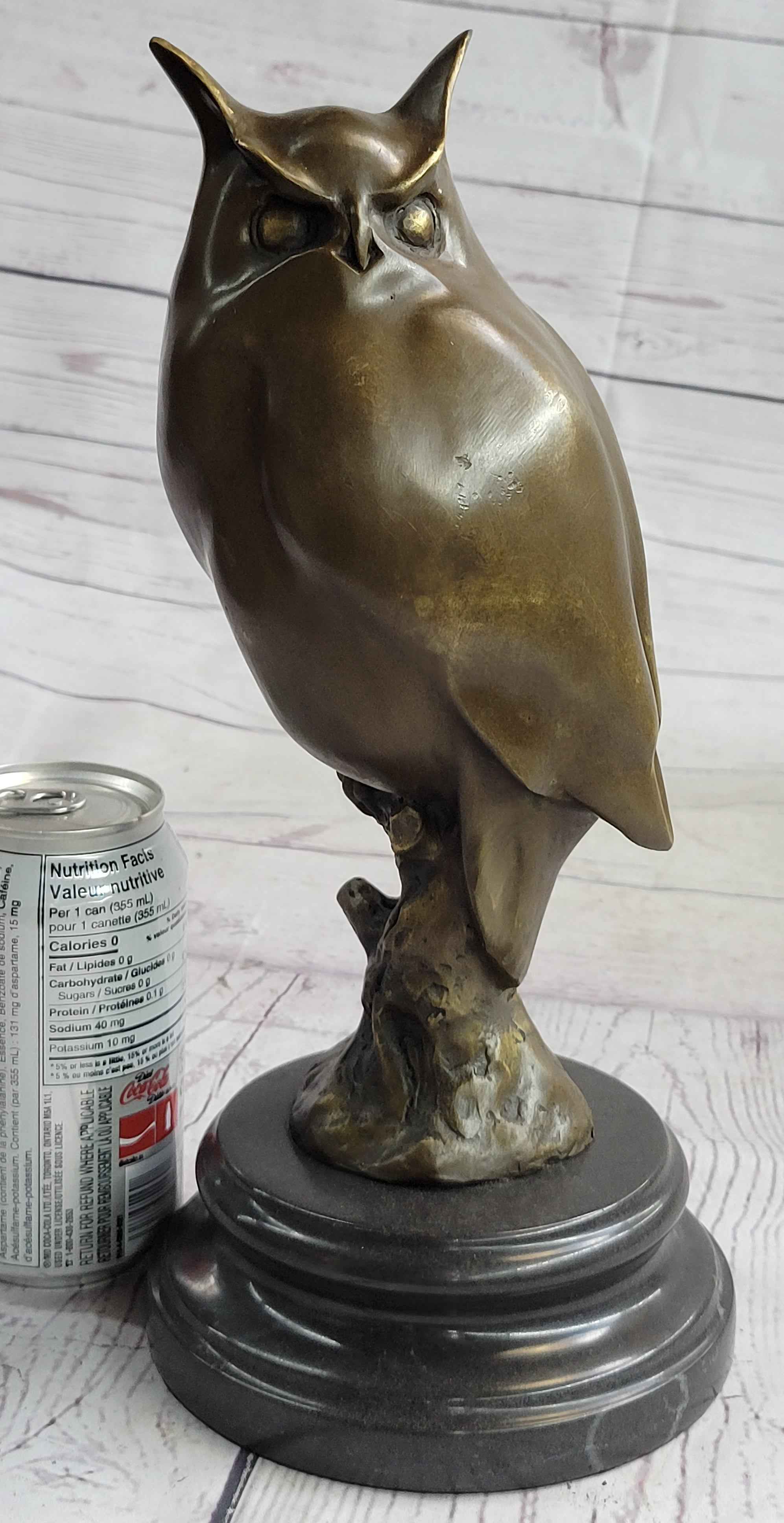 Original Milo Abstract Modern Art Owl Bird Bronze Sculpture Marble Statue Figurine 12" x 5.5"