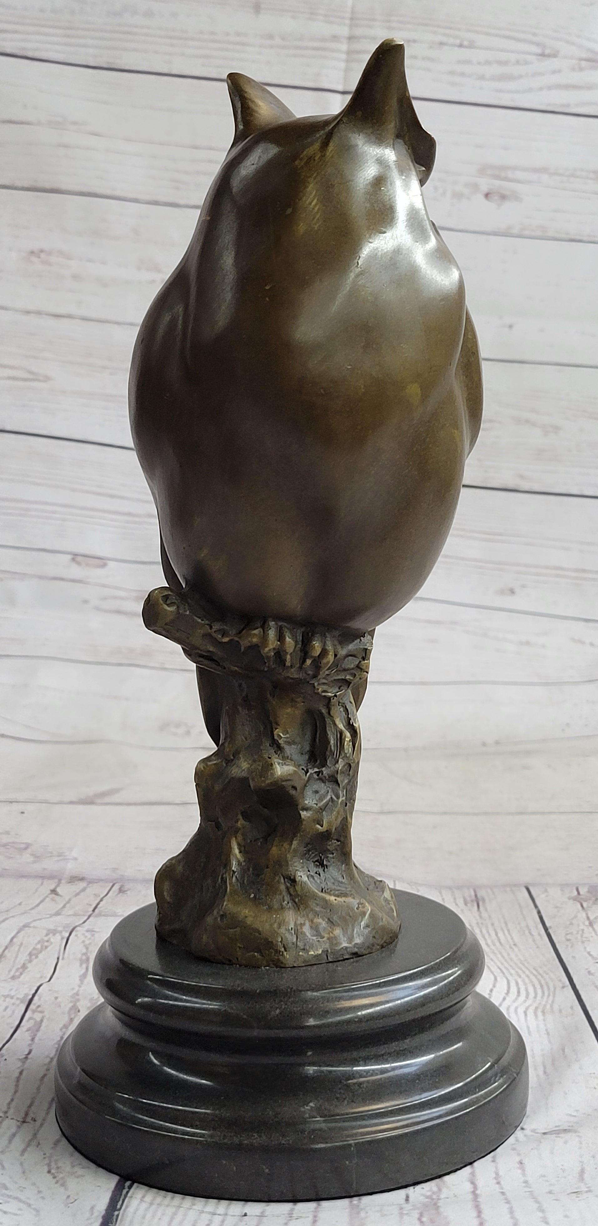 Original Milo Abstract Modern Art Owl Bird Bronze Sculpture Marble Statue Figurine 12" x 5.5"
